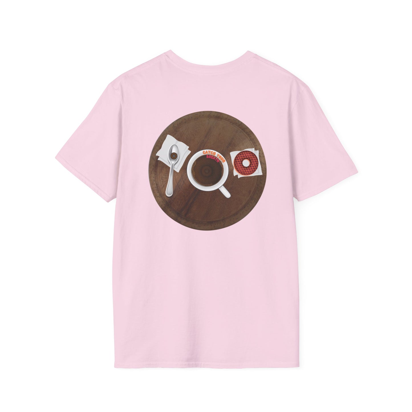 Coffee Traders Tee - Unisex Soft-Style - "Columbia House CDs " - paradoxical donut - 2 - logo front/coffee back