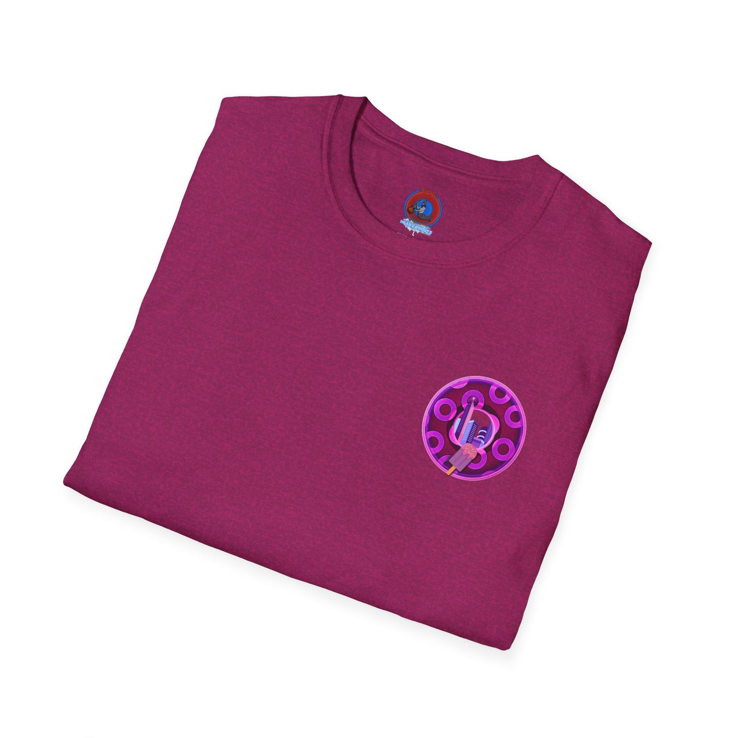 Classic Donut Tee - Unisex Soft-Style - "It's Ice Cream Popsicles - YEMSG Donut" - purple/magenta paradox donut - variant 2