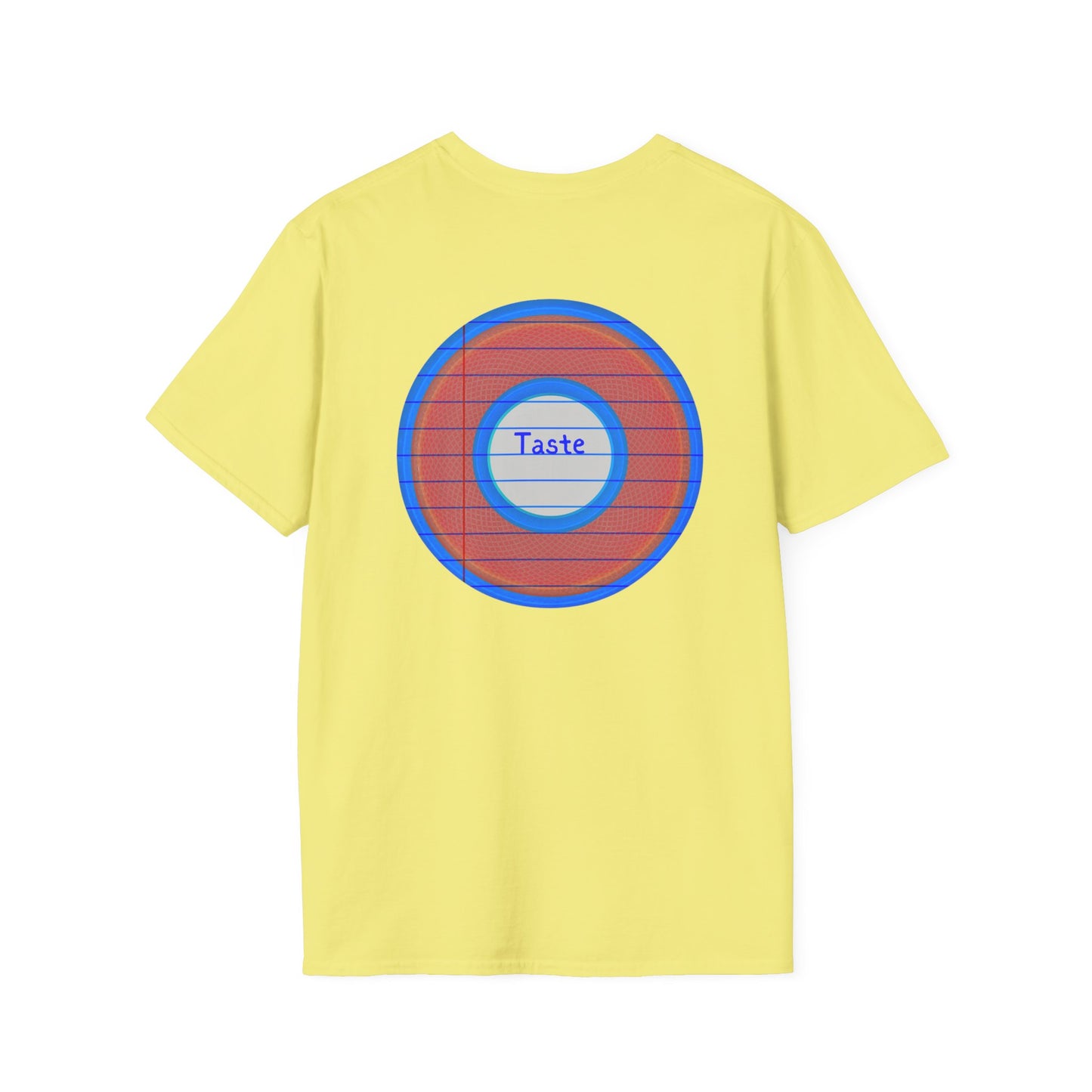 Classic Donut Tee - Unisex Soft-Style - "That's 1 Tasty Donut" - series 1.0  - variant 1 - red donut w/blue ink