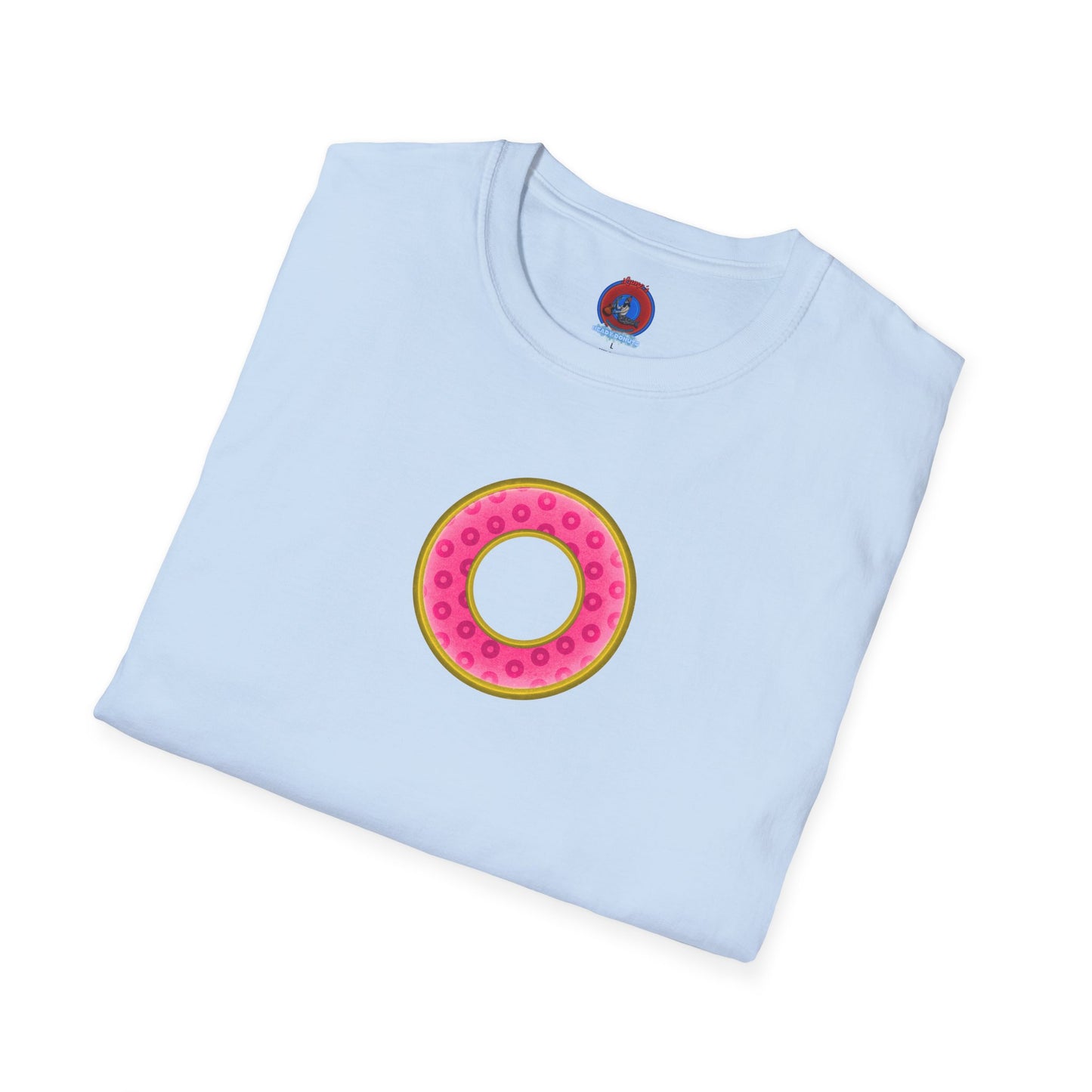 Plain Donuts/Unisex Soft-Style - "Plain Wide Mouthed Paradoxical Donuts" - pink/gold donuts