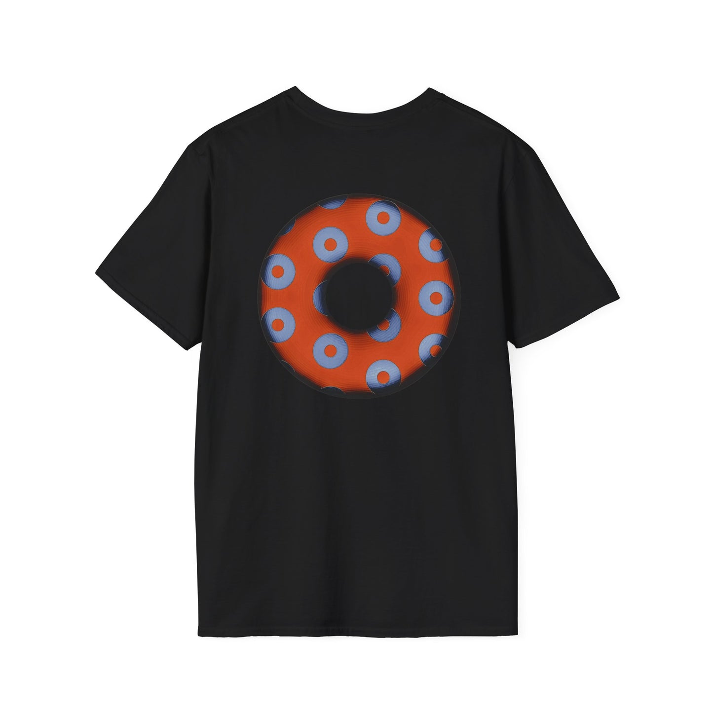 Plain Donuts/Unisex Soft-Style - "Plain Blimpy Paradoxical Donuts" - light blue/orange donuts