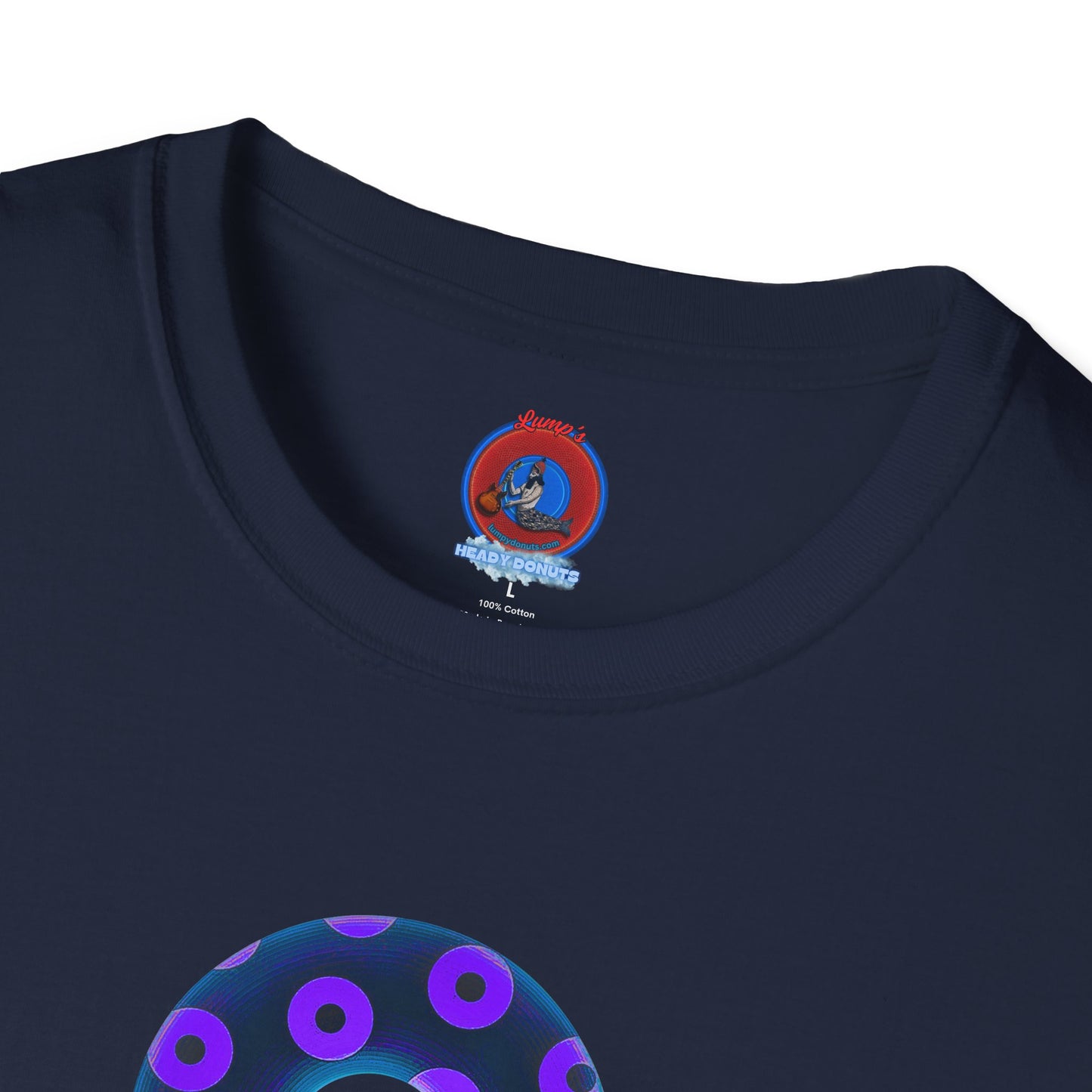 Plain Donuts/Unisex Soft-Style - "Plain Blimpy Paradoxical Donuts" - dark steel blue/vivd dark purple donuts