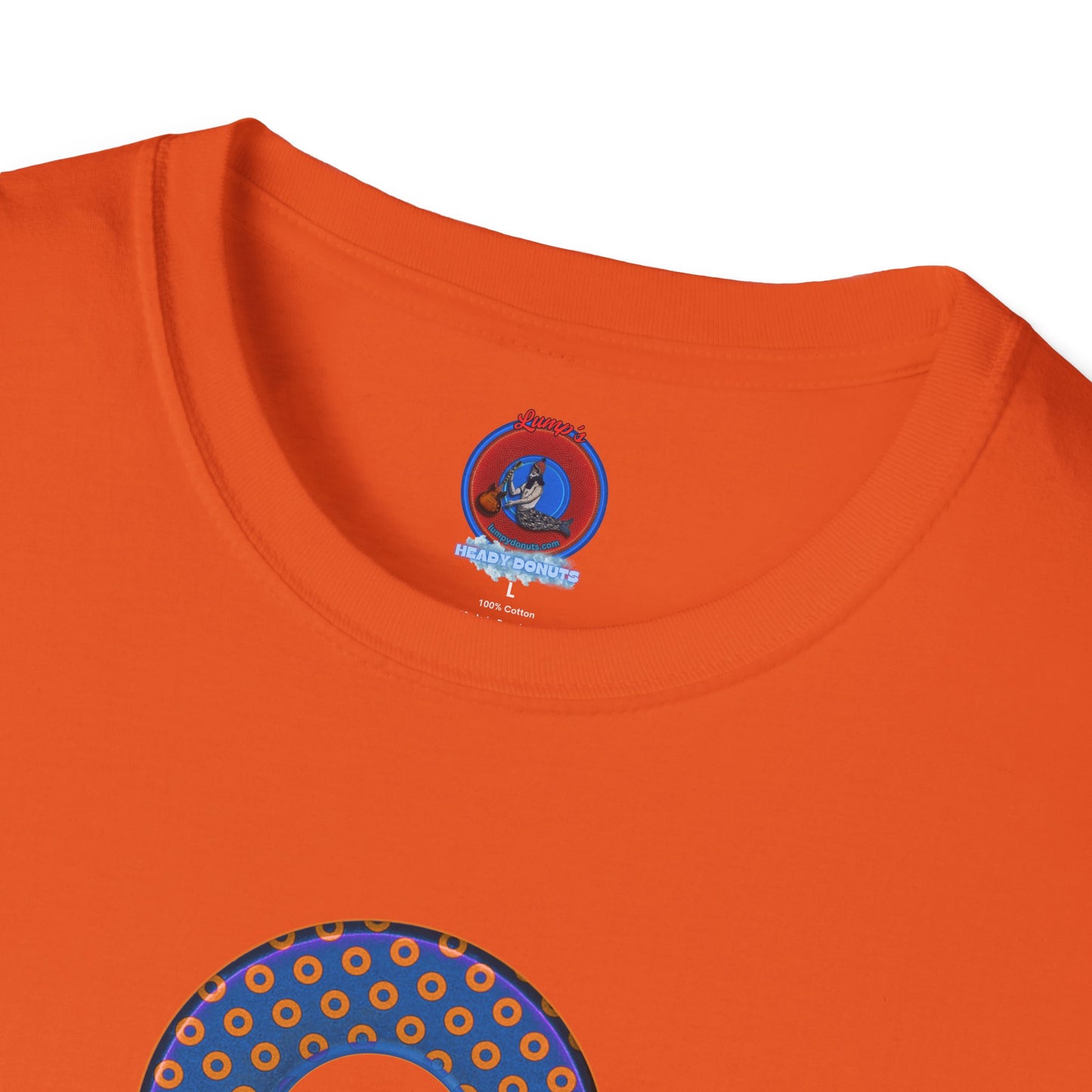 Plain Donuts/Unisex Soft-Style - "Plain Electric Paradoxical Donuts" - orange/blue donuts