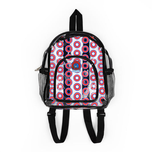 Lumpy Clear Pack/Concert Buddy - Plain Rustic Donut Print - bright red/blue