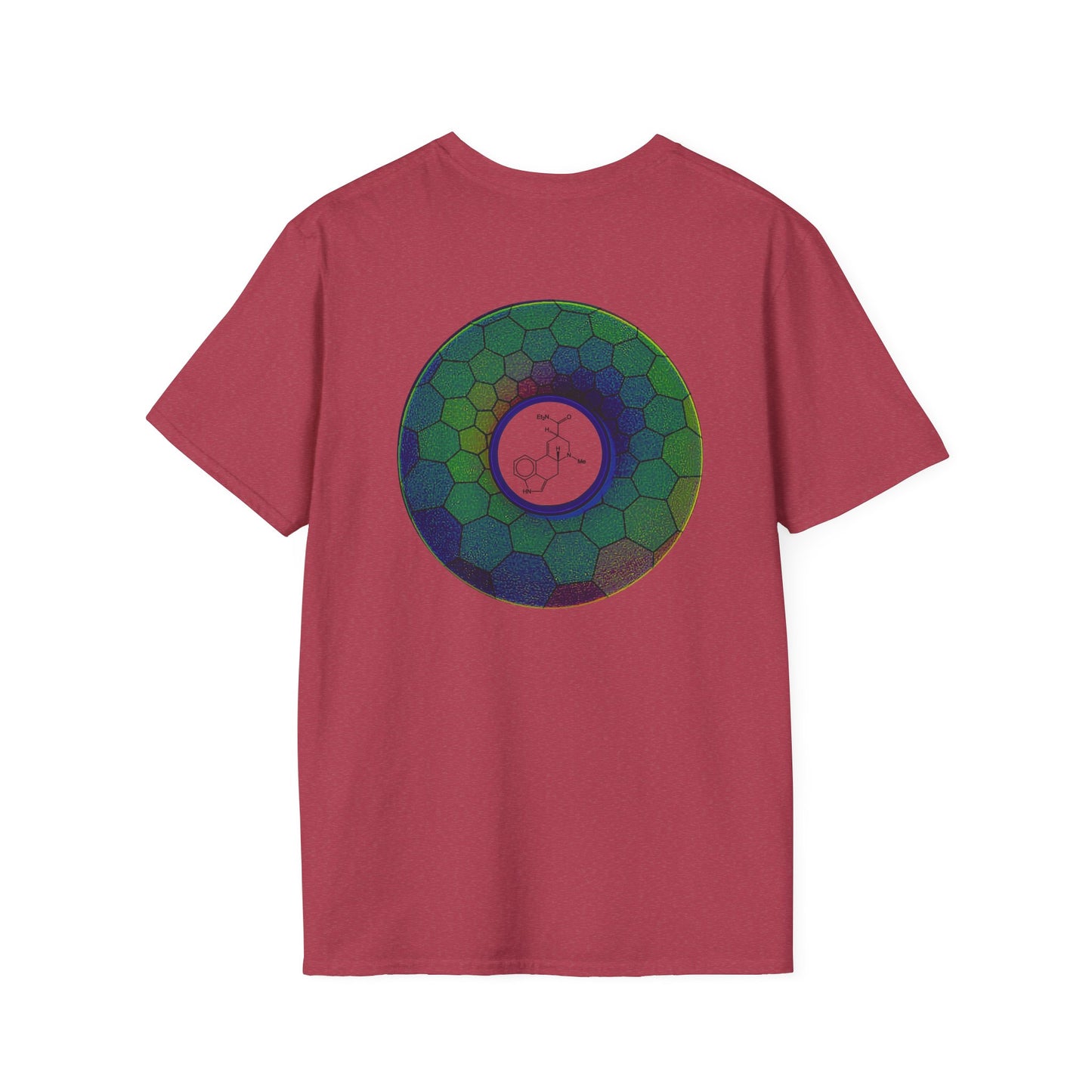 Classic Donut Tee - Unisex Soft-Style - "Dr. Albert Hofmann's Favorite Donut" - series 1.0  - variant 1 - green hexadonut