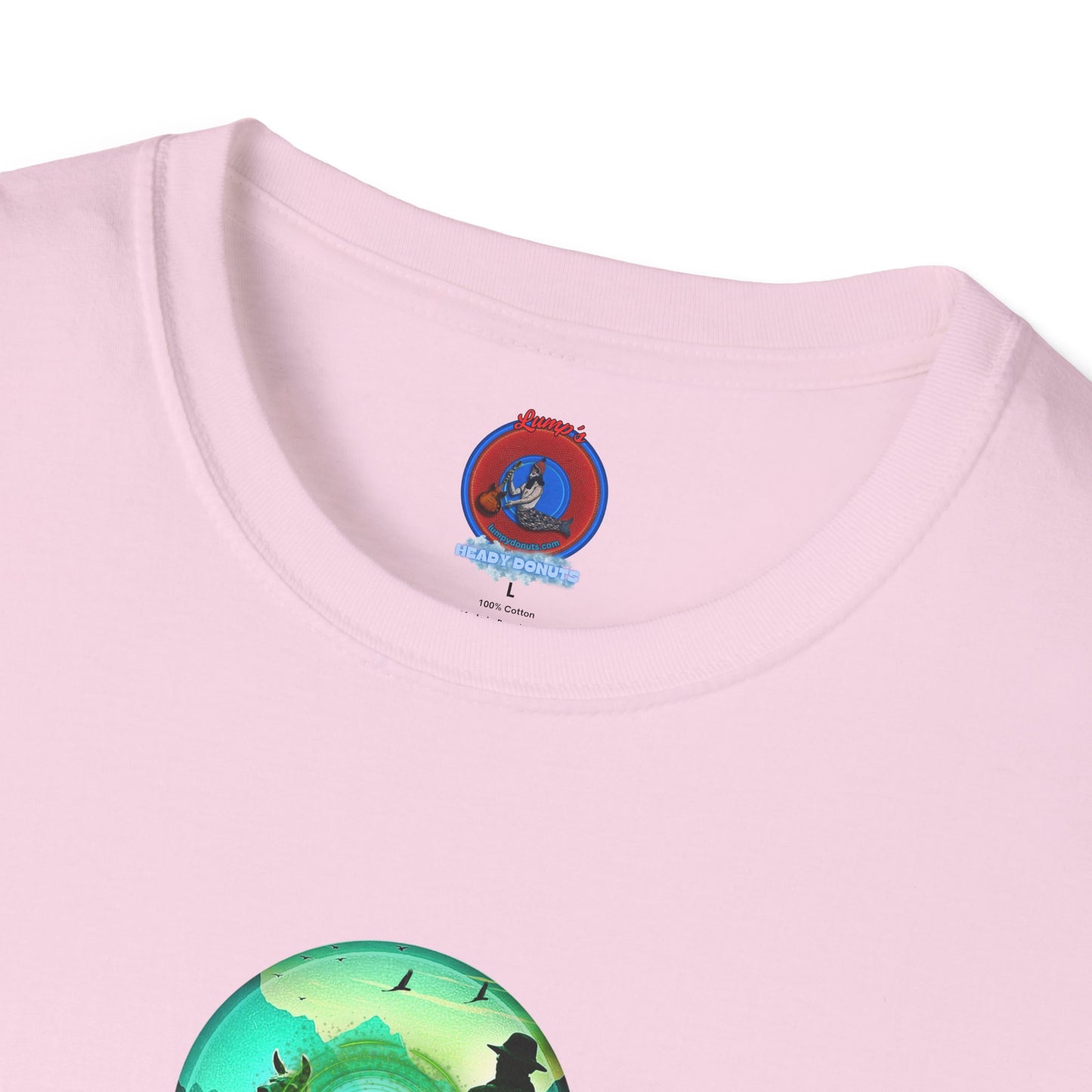 Lumpy Coffee Traders Tee - Unisex Soft-Style - "Taboo, taboot!" - paradoxical logo donut - variant 2 - taboo, taboot front/logo back