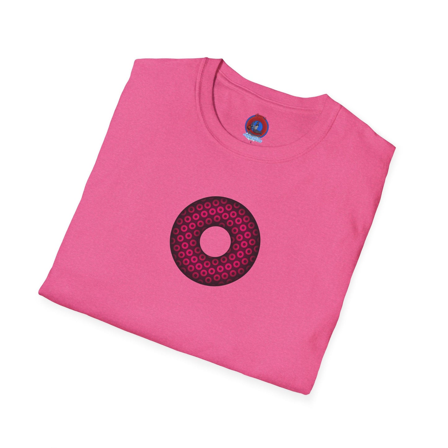 Plain Donuts/Unisex Soft-Style - "Plain Paradoxical Grided Donuts" - pink/burgundy donuts