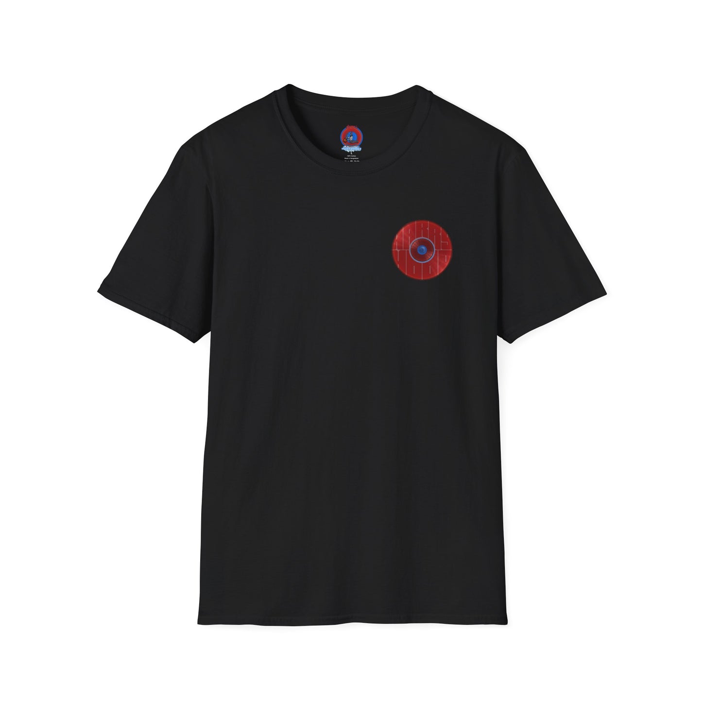 Classic Donut Tee - Unisex Soft-Style - "Harry's Hoodlum Donut" - series 1.0  - variant 2 - lights off/red donut(s)