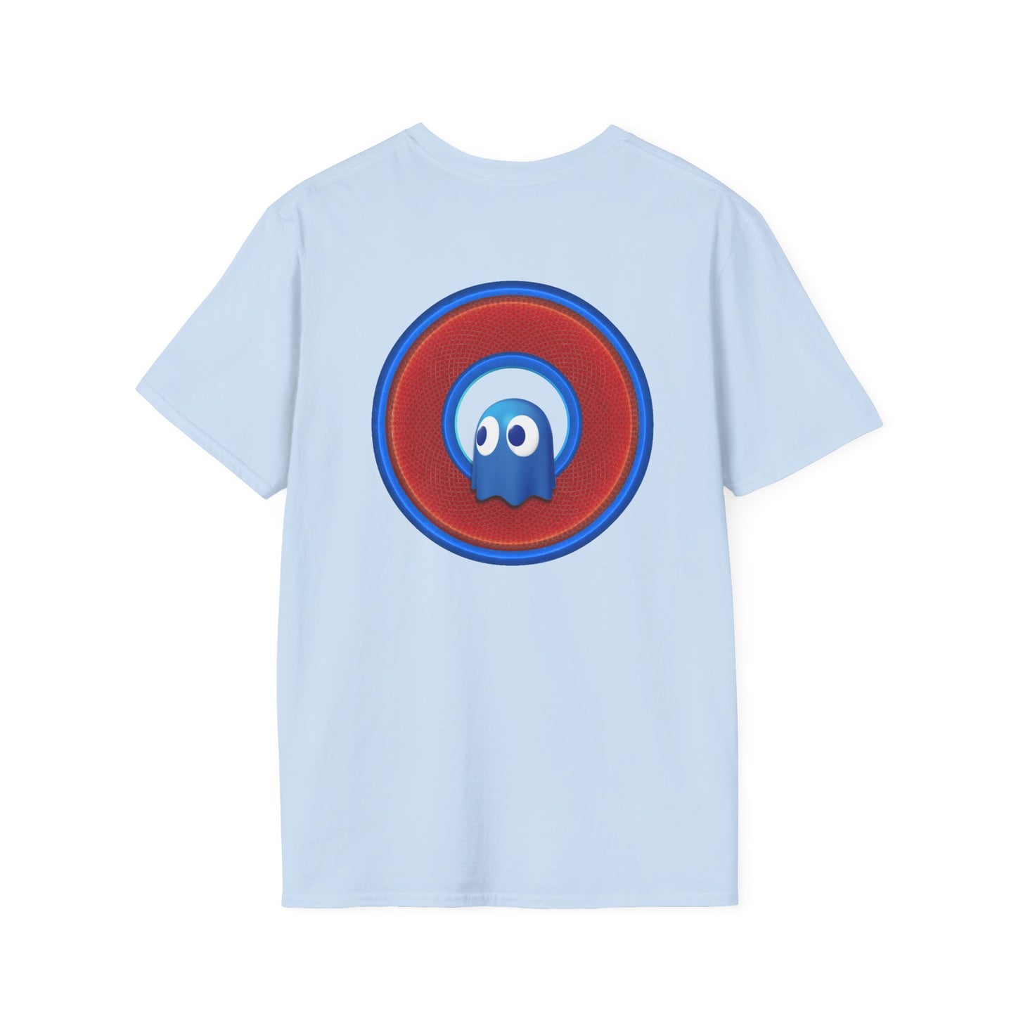 Classic Donut Tee - Unisex Soft-Style - "The Story of the Donut - a Ghostly Good Time" - variant 2 - blue/blue donut