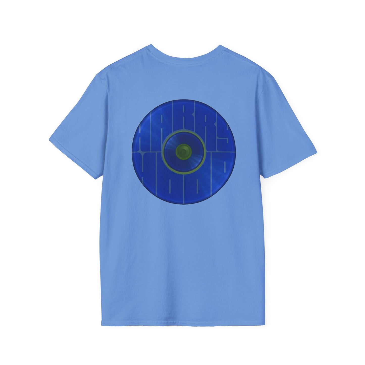 Classic Donut Tee - Unisex Soft-Style - "Harry's Hoodlum Donut" - series 1.0  - variant 3 - lights off/blue donut(s)