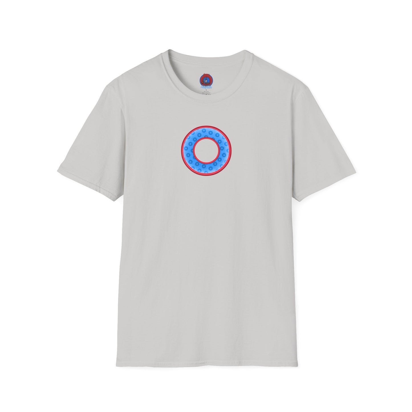 Plain Donuts/Unisex Soft-Style - "Plain Wide Mouthed Paradoxical Donuts" - light blue/red donuts