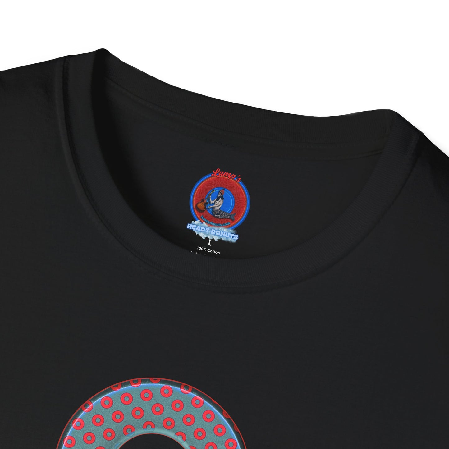 Plain Donuts/Unisex Soft-Style - "Plain Electric Paradoxical Donuts" - steel blue/red donuts