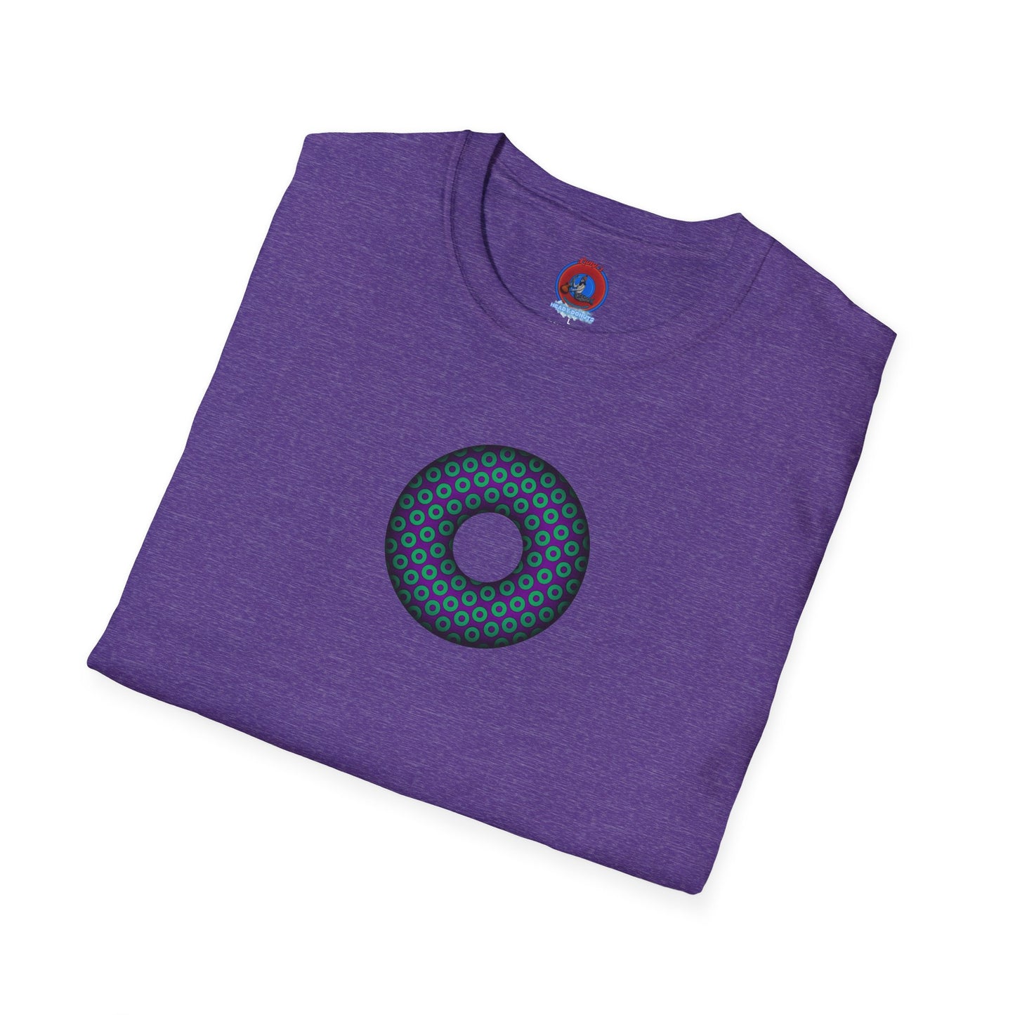 Plain Donuts/Unisex Soft-Style - "Plain Paradoxical Grided Donuts" - green/purple donuts