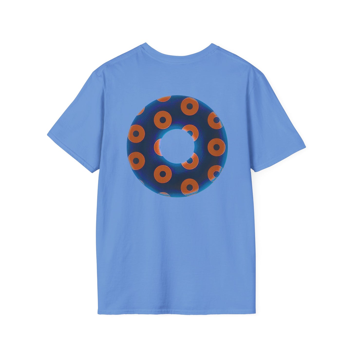 Plain Donuts/Unisex Soft-Style - "Plain Blimpy Paradoxical Donuts" - dark royal blue/orange donuts
