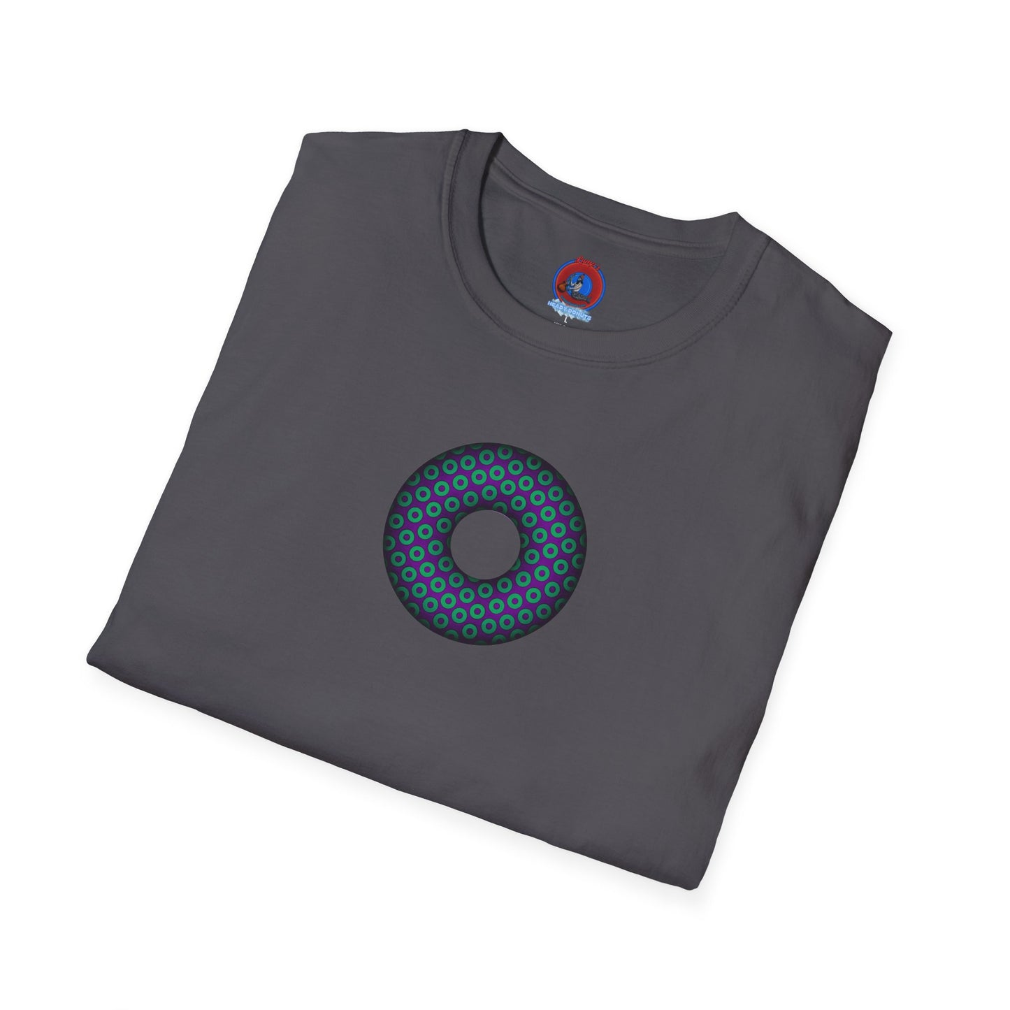 Plain Donuts/Unisex Soft-Style - "Plain Paradoxical Grided Donuts" - green/purple donuts