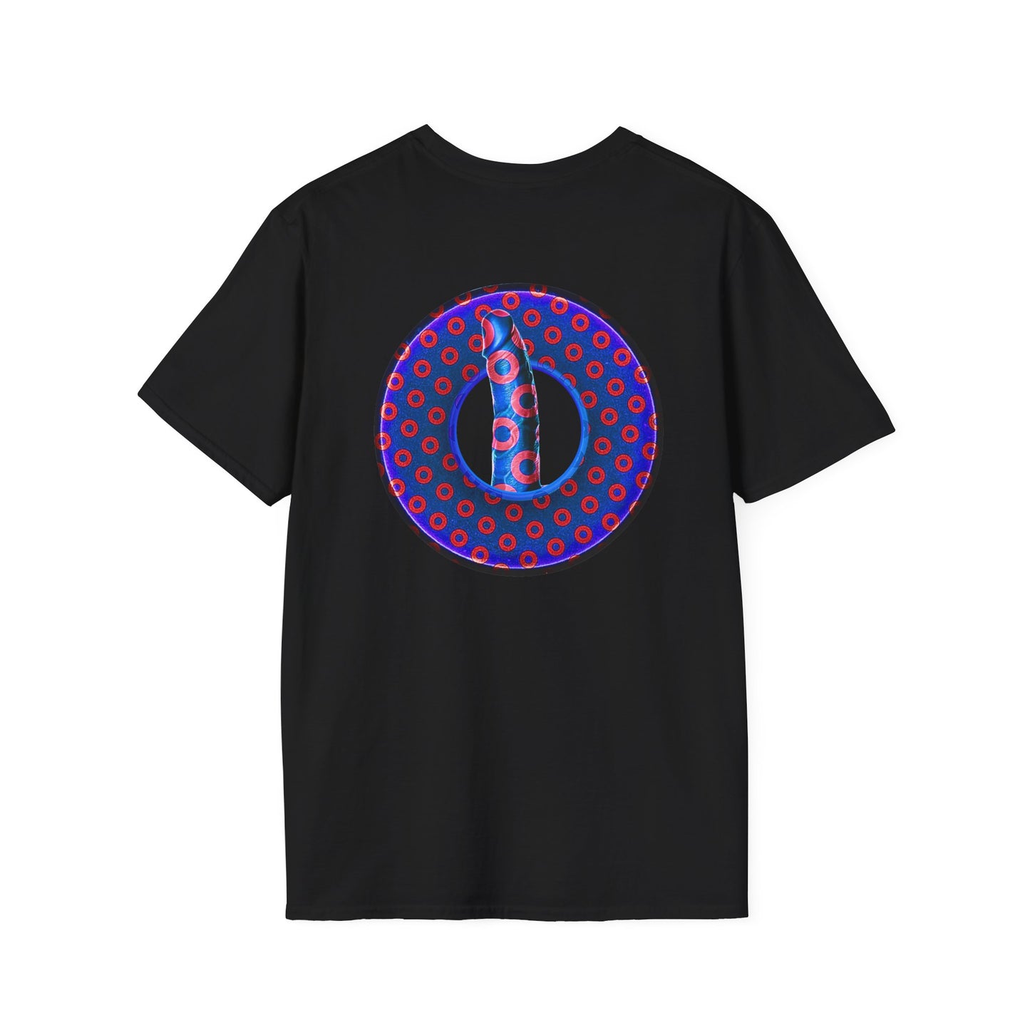 Classic Donut Tee - Unisex Soft-Style - "Sir Richard's Phamous Donut" - series 1.0  - variant 3 - red/blue paradox donut