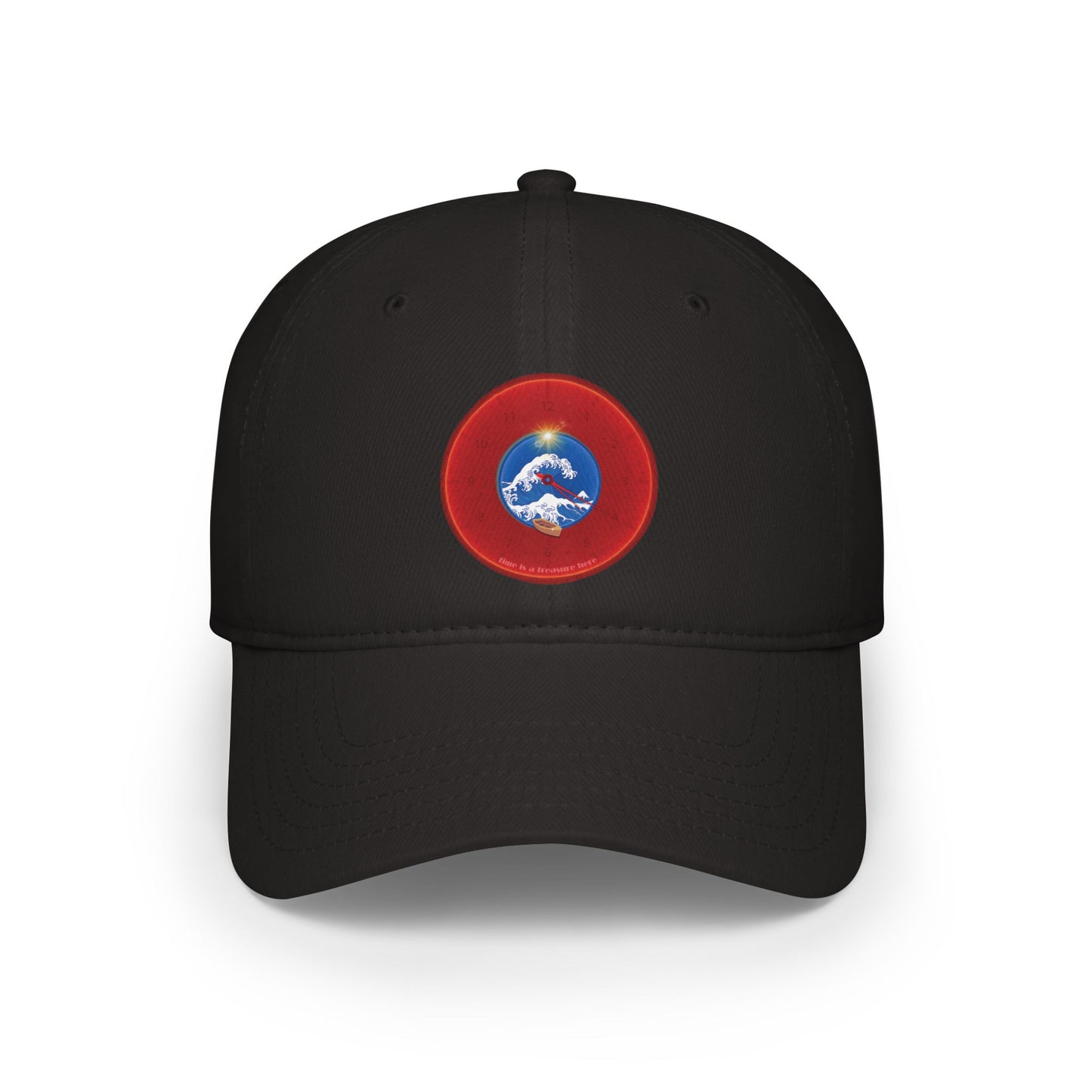 Lumpy Donut Baseball Cap - "Donuts so Wide" - variant 2 - vivid red donut w/