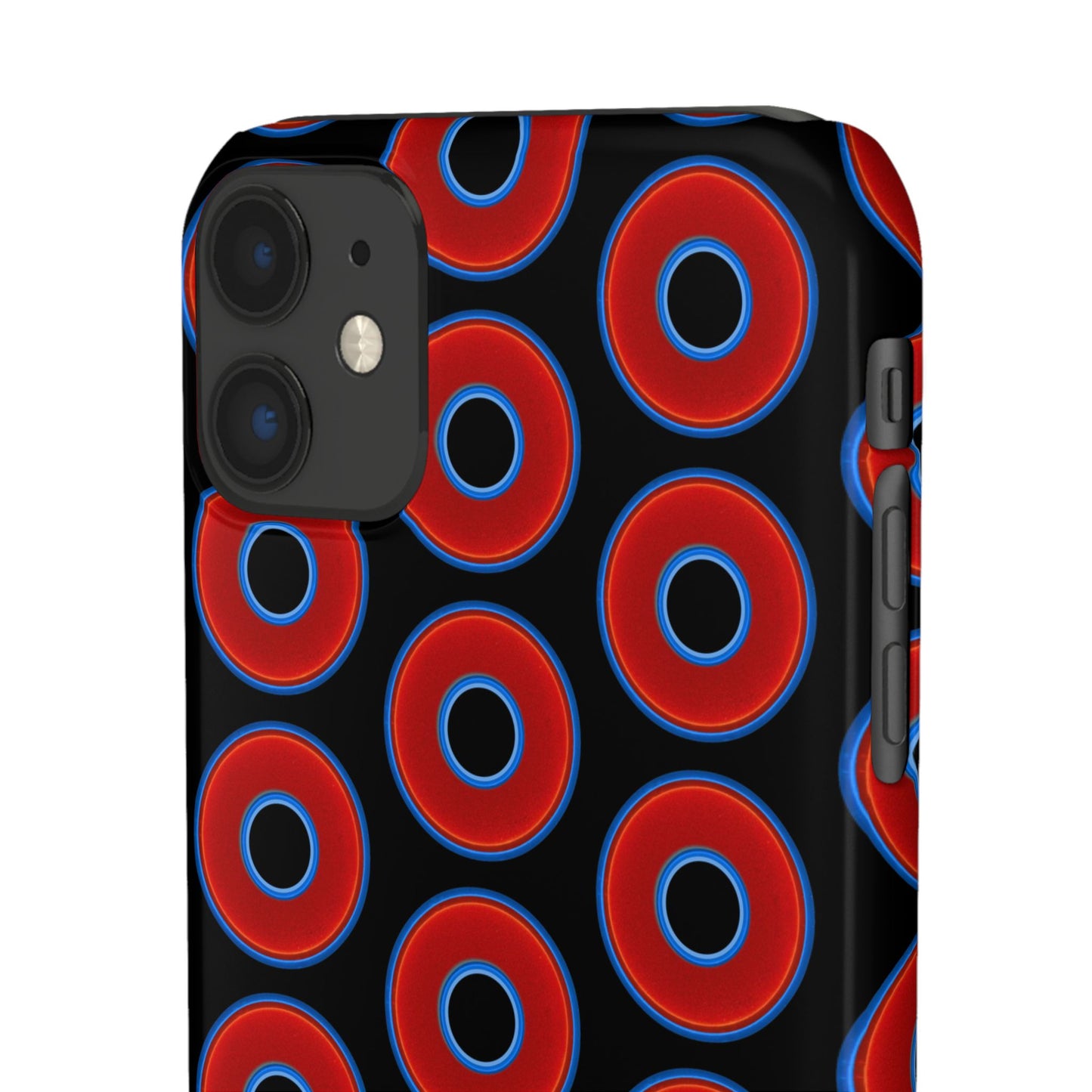 Lumpy Donut Snap Case - red vivid donut print w/black background