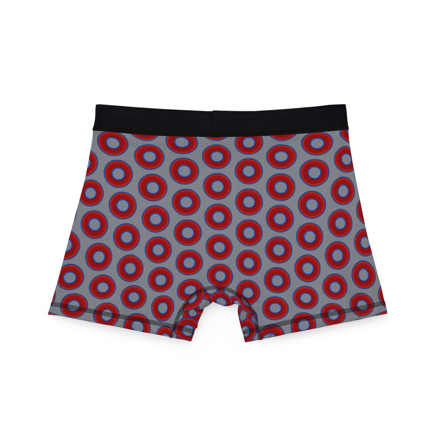 Men's Donut Boxers - red vivid donuts w/gray background