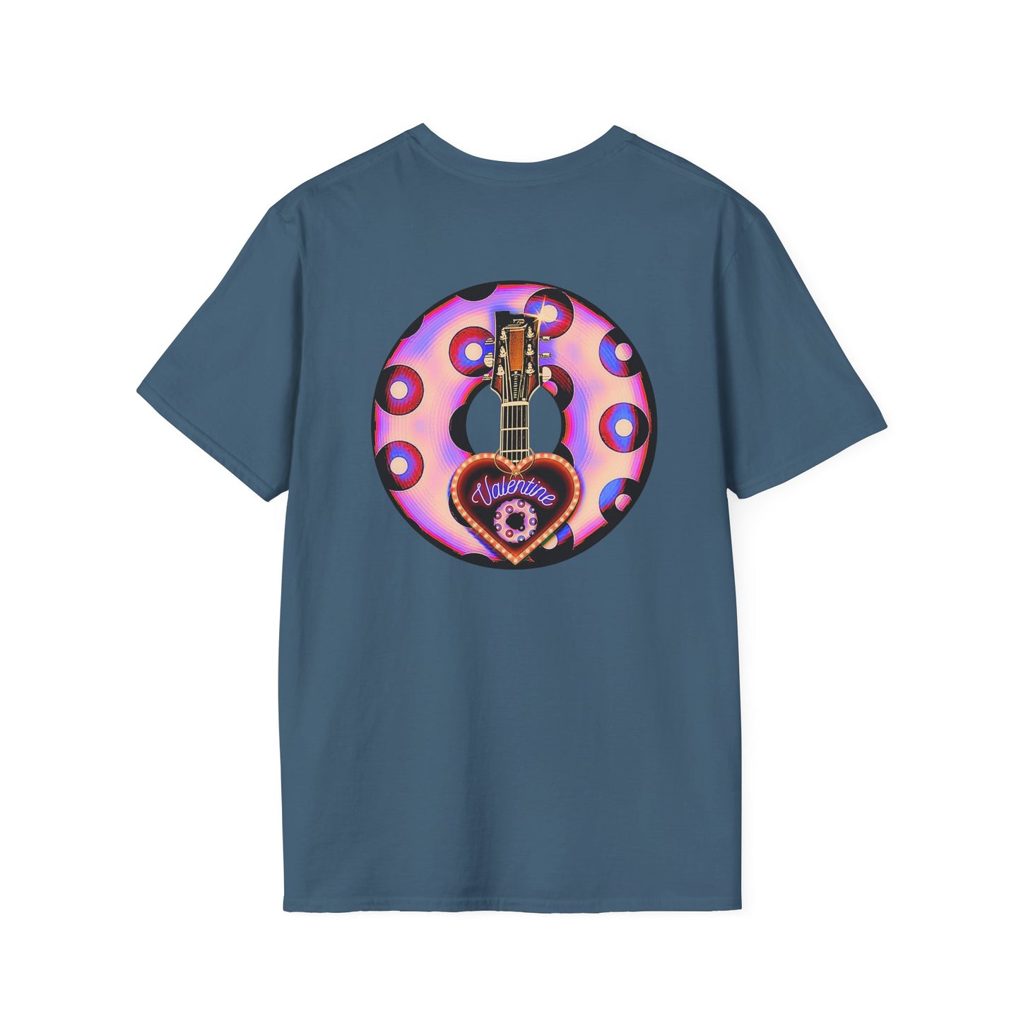 Classic Donut Tee - Unisex Soft-Style - "Would You Be My Donut?" - paradoxical faded purple/red donut - variant 3