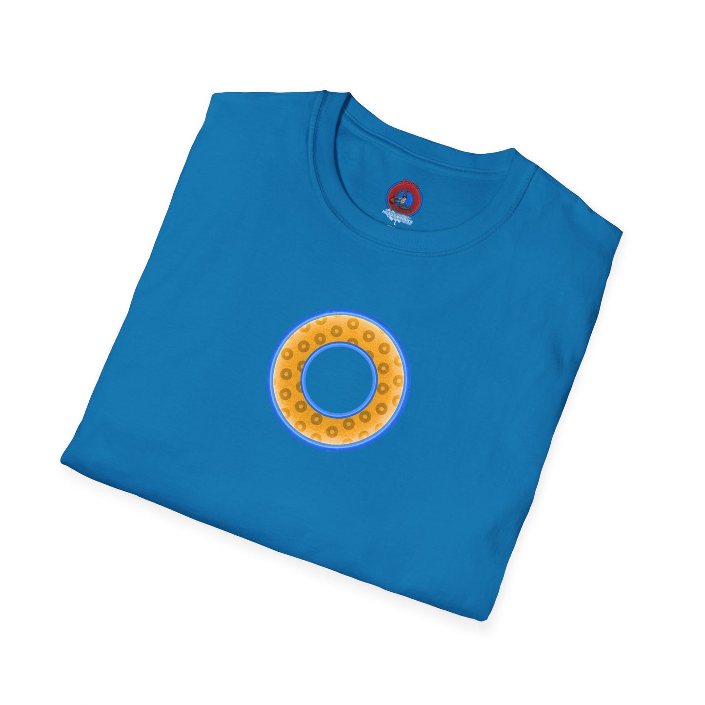 Plain Donuts/Unisex Soft-Style - "Plain Wide Mouthed Paradoxical Donuts" - yellow/light blue donuts
