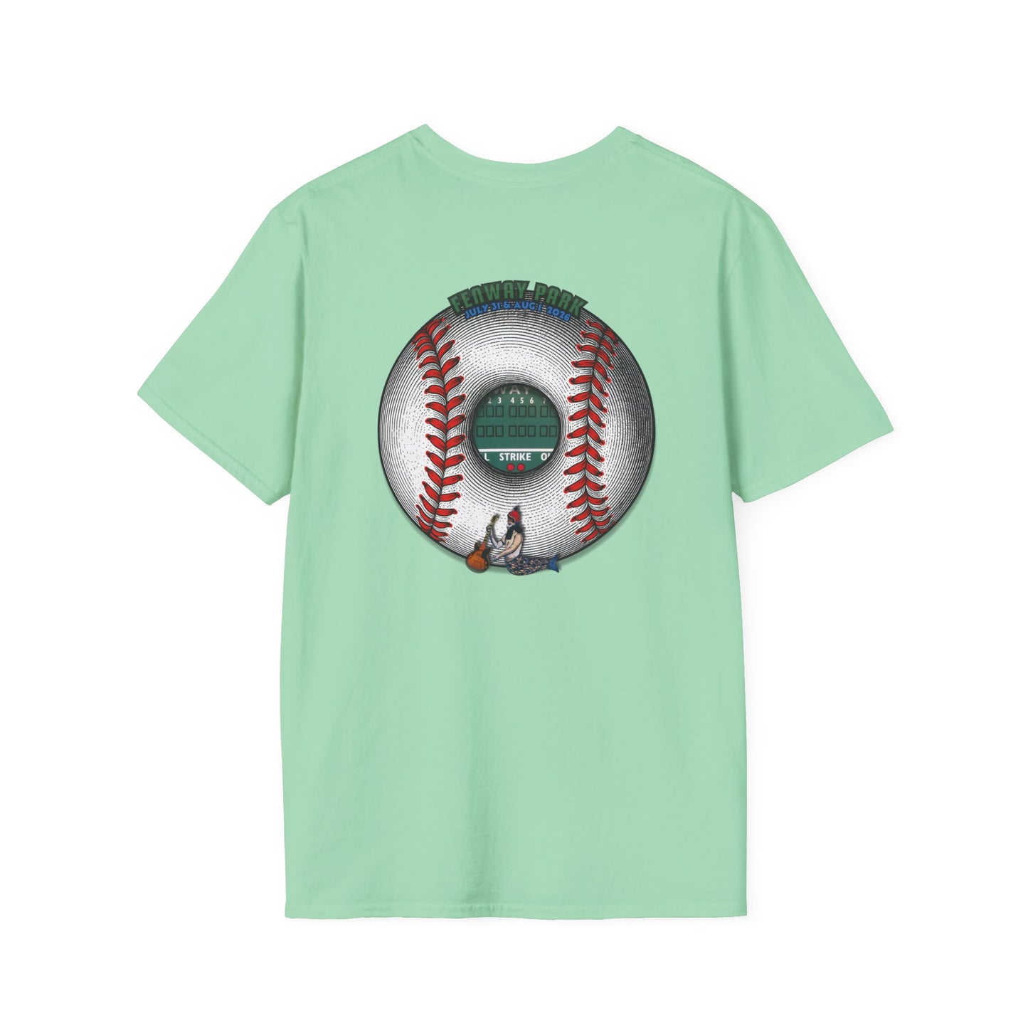 Classic Donut Tee - Unisex Soft-Style - "Phenway Ballpark Donuts" - white/red major league donut - variant 6