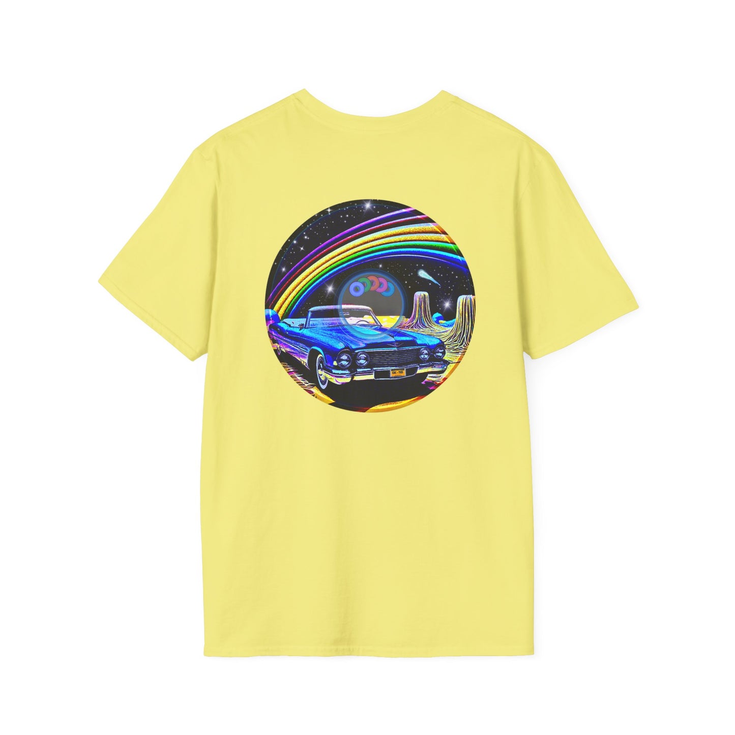 Classic Donut Tee - Unisex Soft-Style - "Halley's Caddy" - series 1.0  - variant 2 - black/picture donut