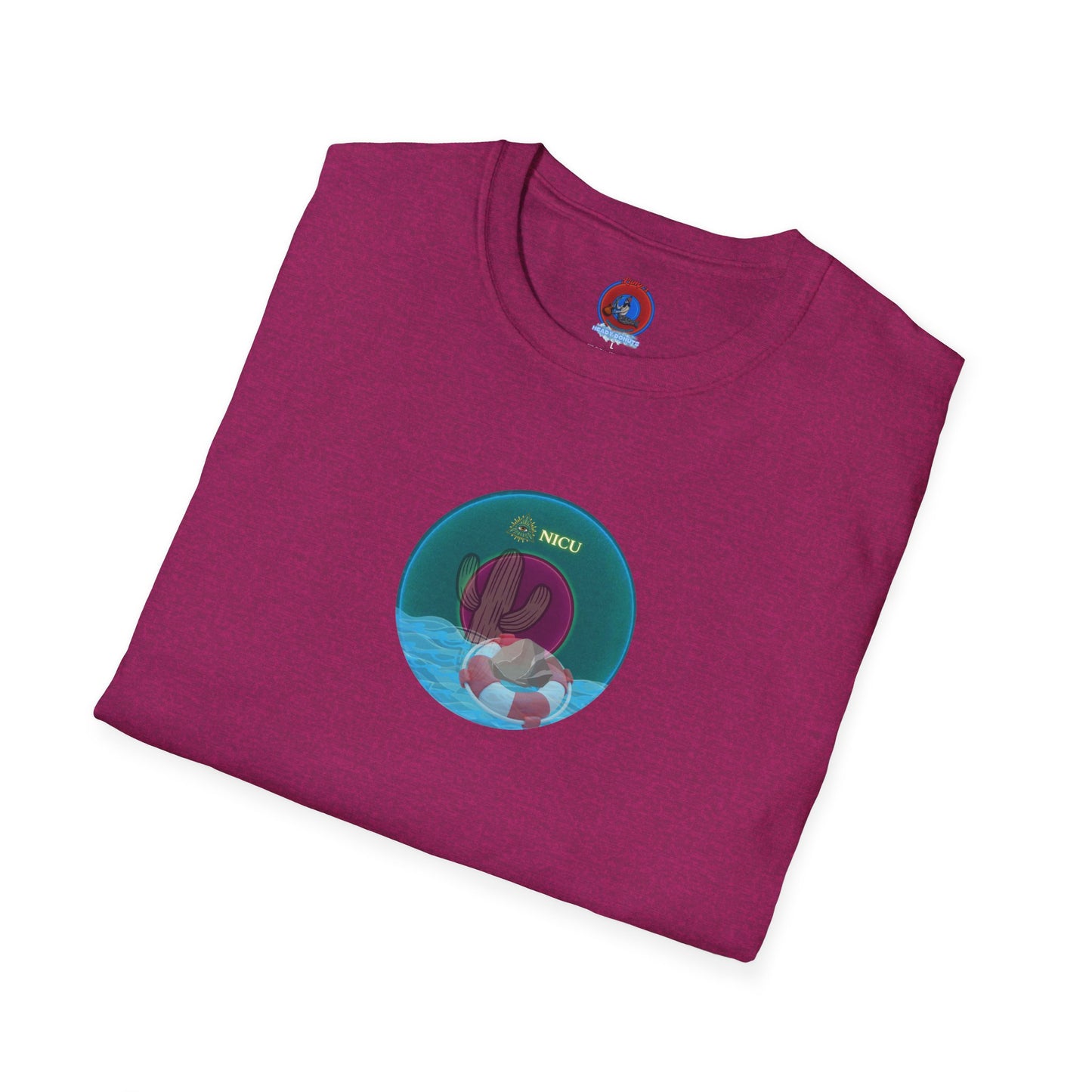 Classic Donut Tee - Unisex Soft-Style - "Masonic Donut of Rites" - series 1.0  - vivid dark teal donut