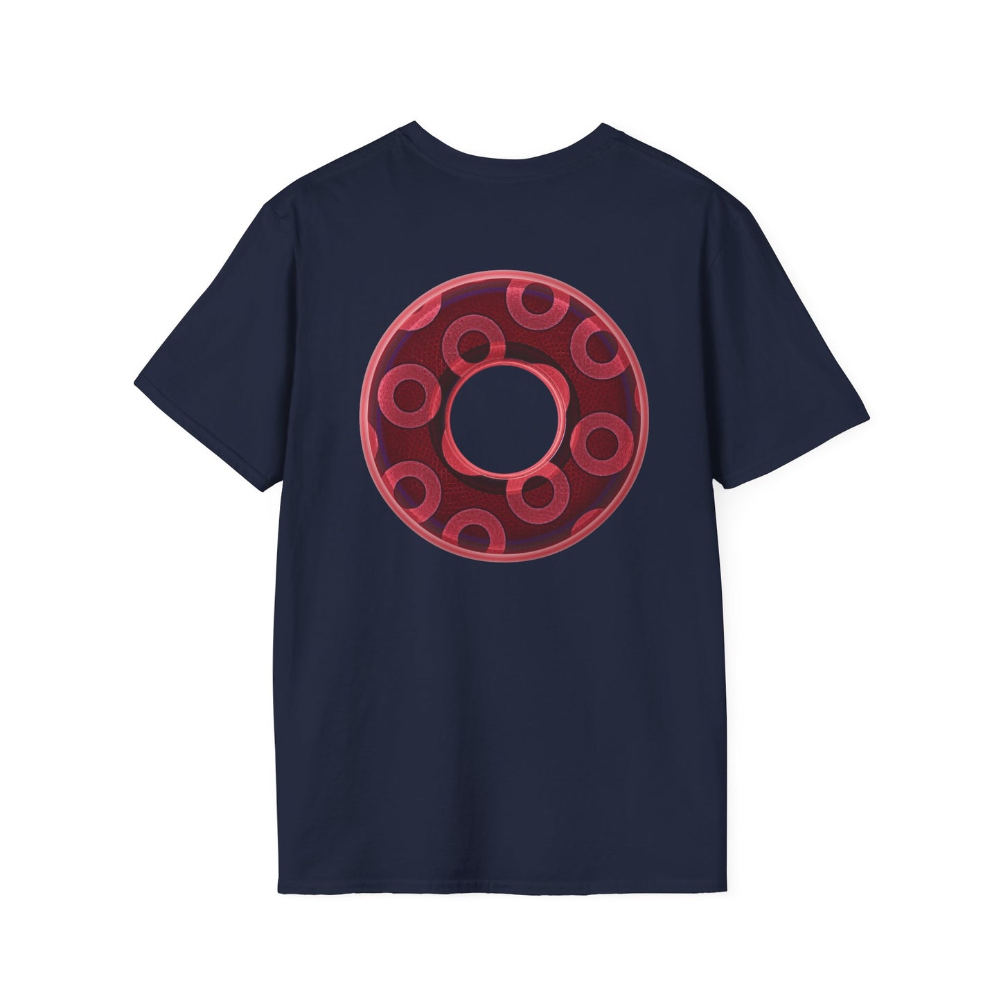 Plain Donuts/Unisex Soft-Style - "Plain Rustic Paradoxical Donuts" - magenta/burgundy donuts