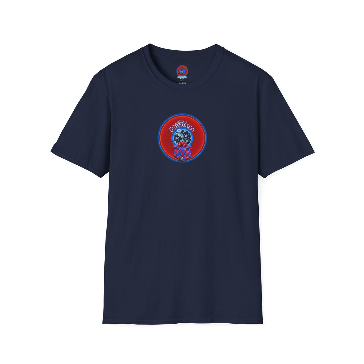 Classic Donut Tee - Unisex Soft-Style - "Phishmas Caroler's Tee " - vivid red/blue donut - variant 3