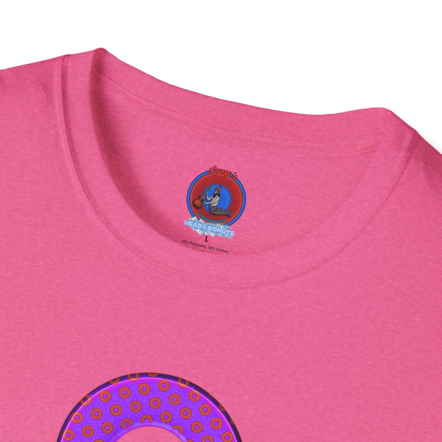 Plain Donuts/Unisex Soft-Style - "Plain Electric Paradoxical Donuts" - bright purple/red donuts