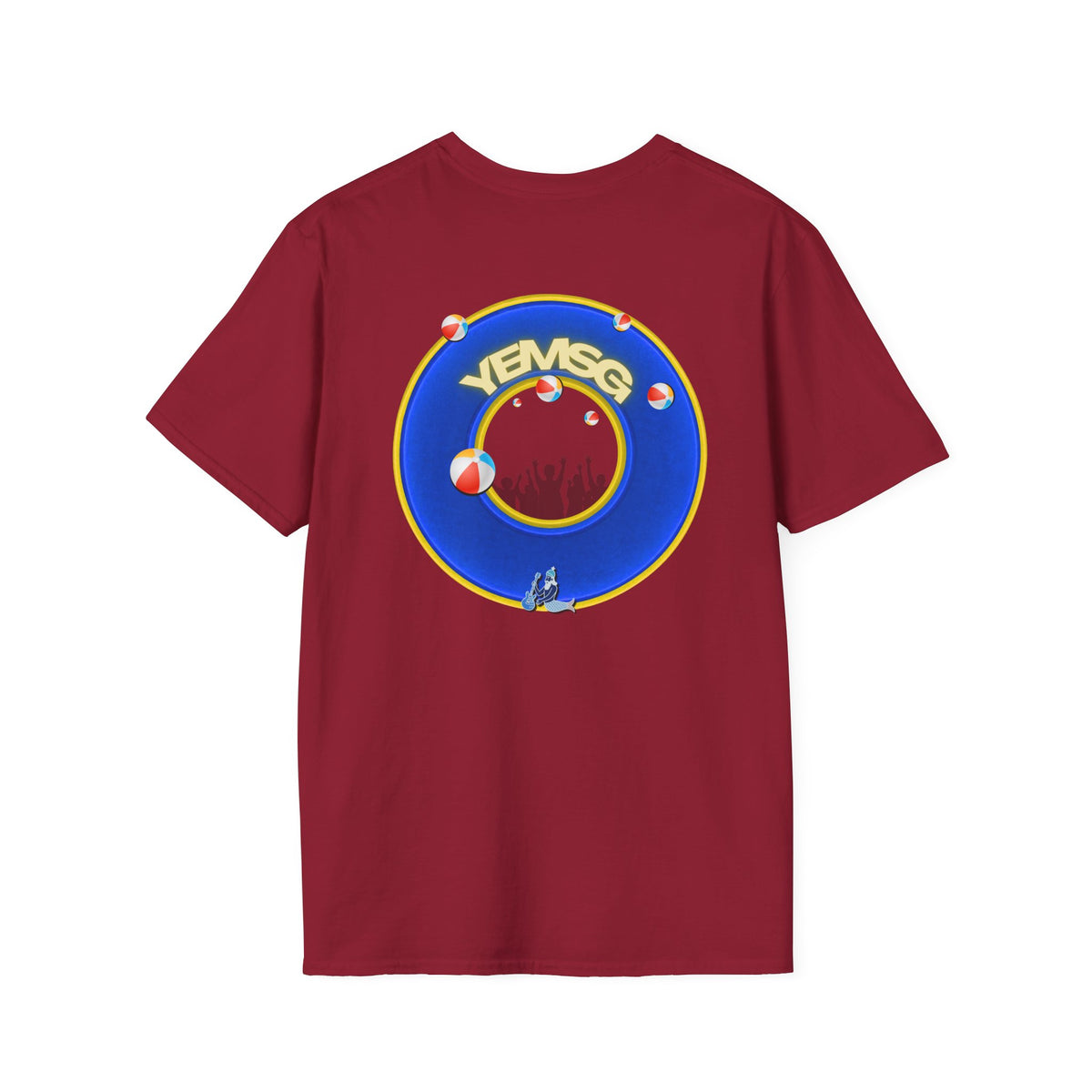 Donut Tee - Unisex Soft-Style - "The Donut's Secret Ingredient? MSG" - vivid blue/yellow donut - variant 2