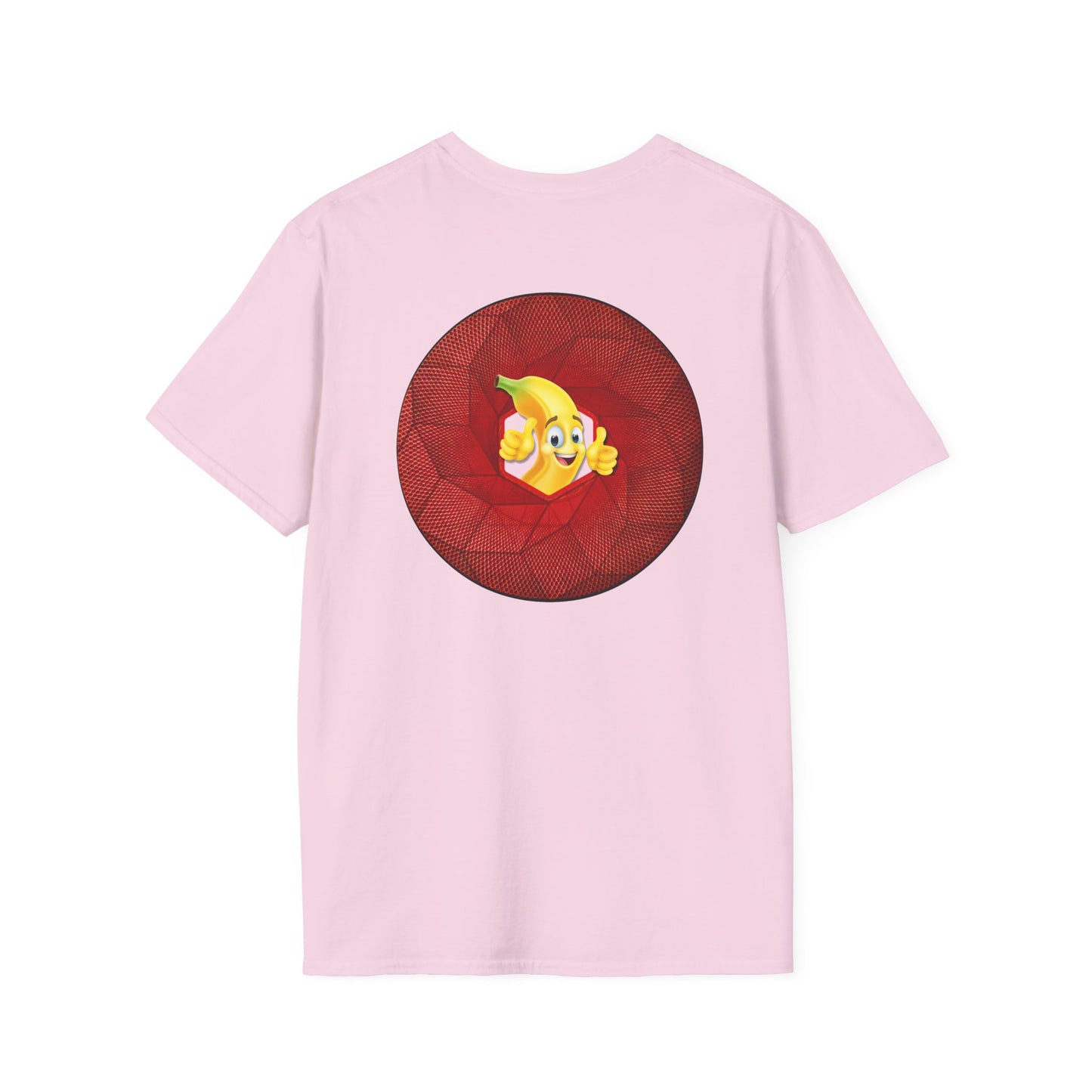Classic Donut Tee - Unisex Soft-Style - "Dis sheet, it's bananas!" - series 1.0 - variant 1 - cubed red donut
