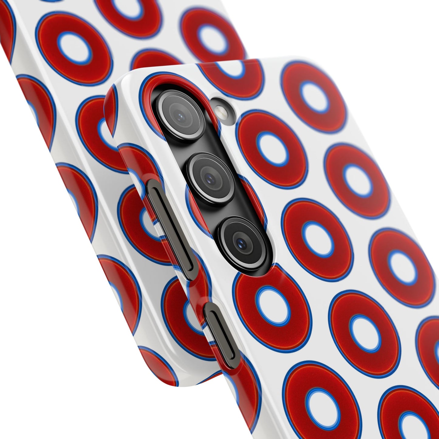 Lumpy Donut Snap Case - red vivid donut print w/white background
