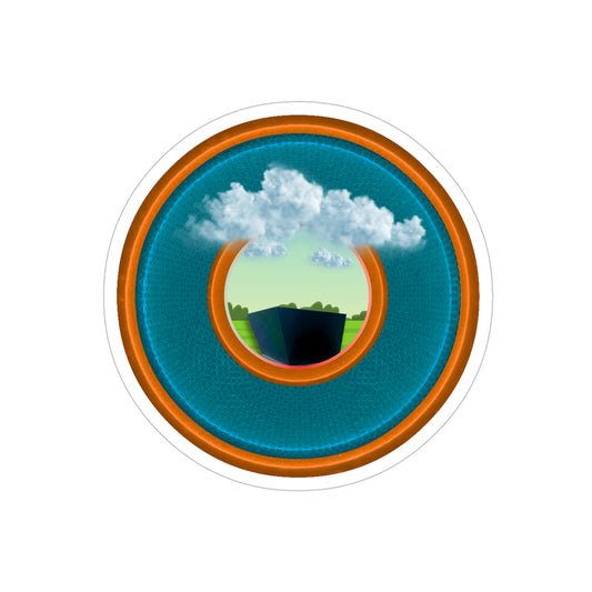 Donut Bumper/Outdoor Sticker - "Got Rhombus?" - series 1.0 - variant 3 - blue/orange donut - [Die-Cut] 6"x 6"