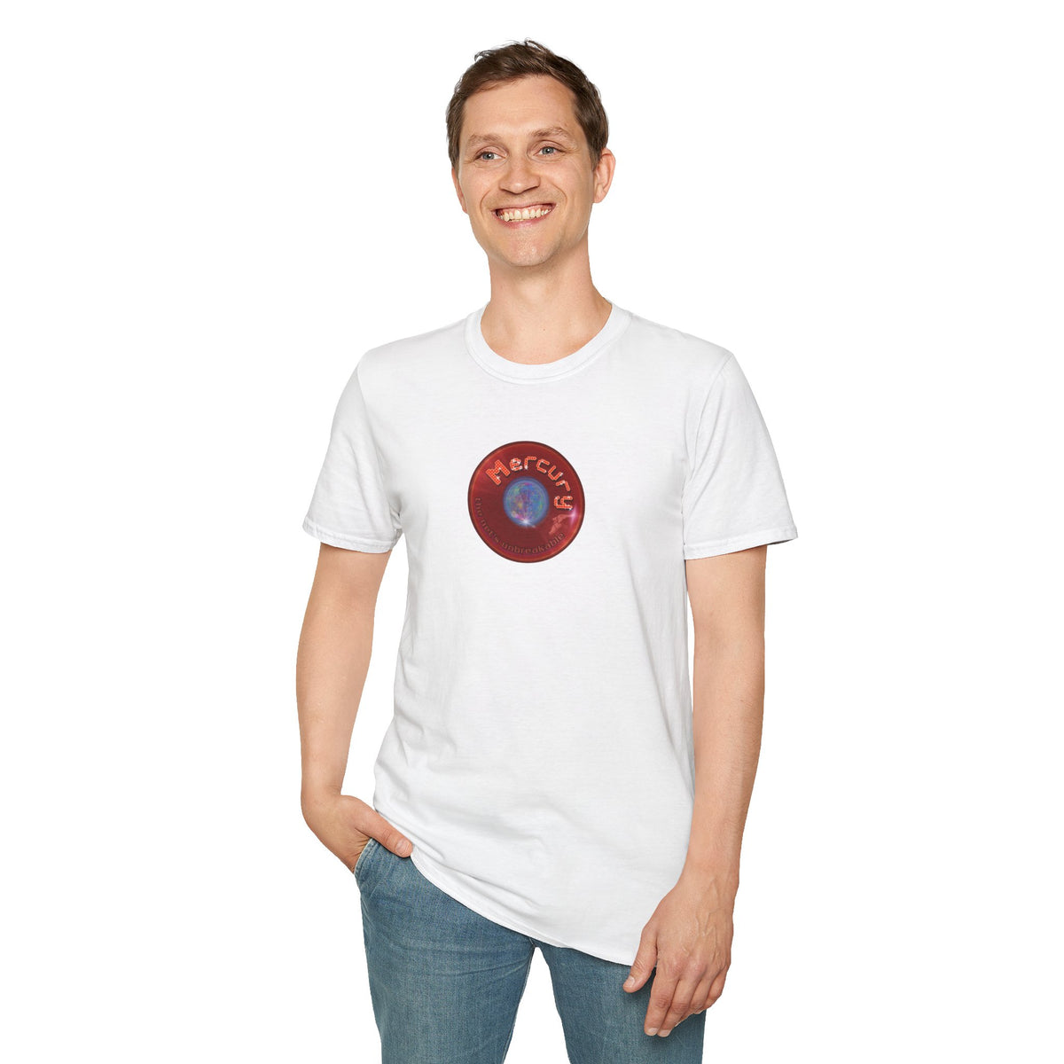 Classic Donut Tee - Unisex Soft-Style - "Donuts of the Gods" - series 1.0 - variant 2 - red donut