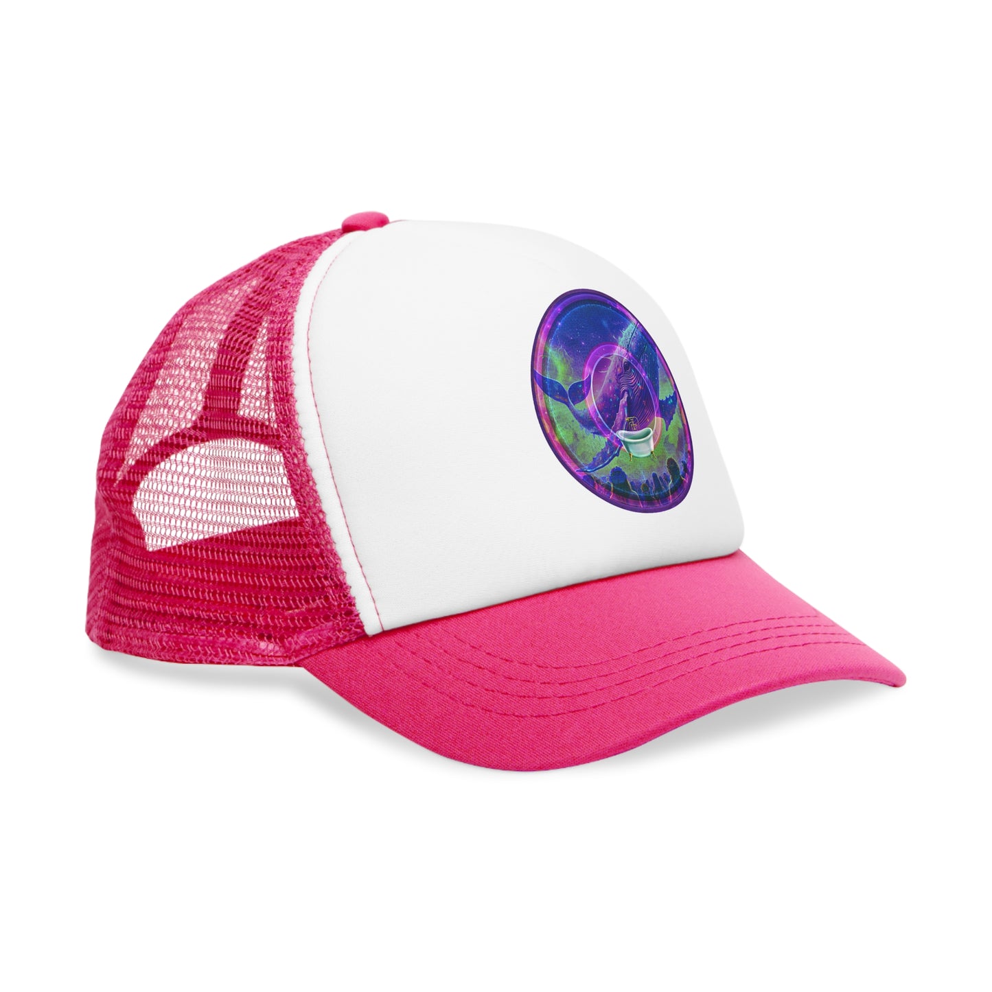 Lumpy Trucker Hat - "A Whale of a Good Time Donut" - variant 1 - blue/picture donut donut