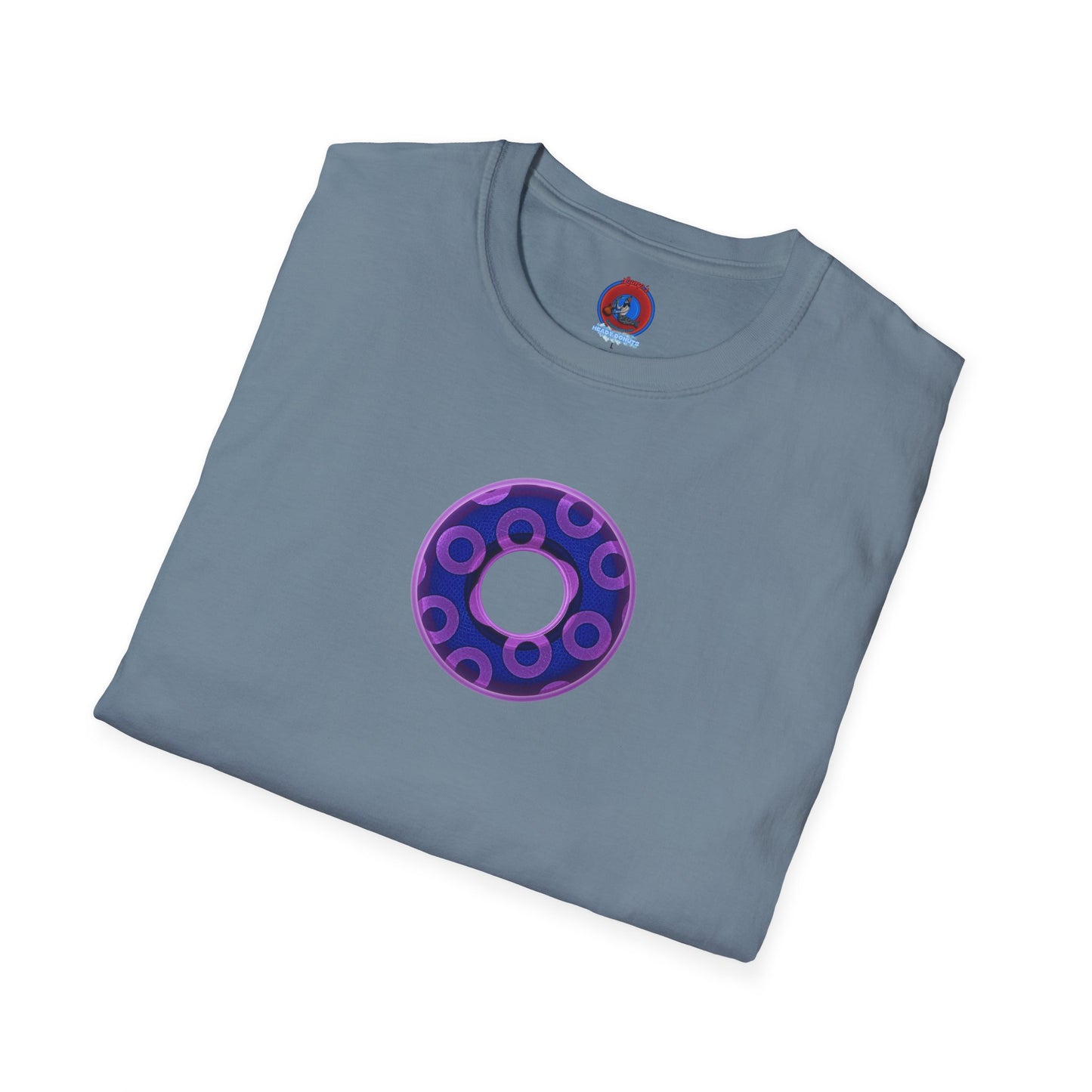 Plain Donuts/Unisex Soft-Style - "Plain Rustic Paradoxical Donuts" - light purple/dark blue donuts
