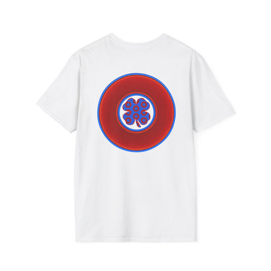 Classic Donut Tee - Unisex Soft-Style - "Patron Saint of Donuts" - St. Patrick's Day Donut -vivid red/blue donut - holiday edition - variant 3