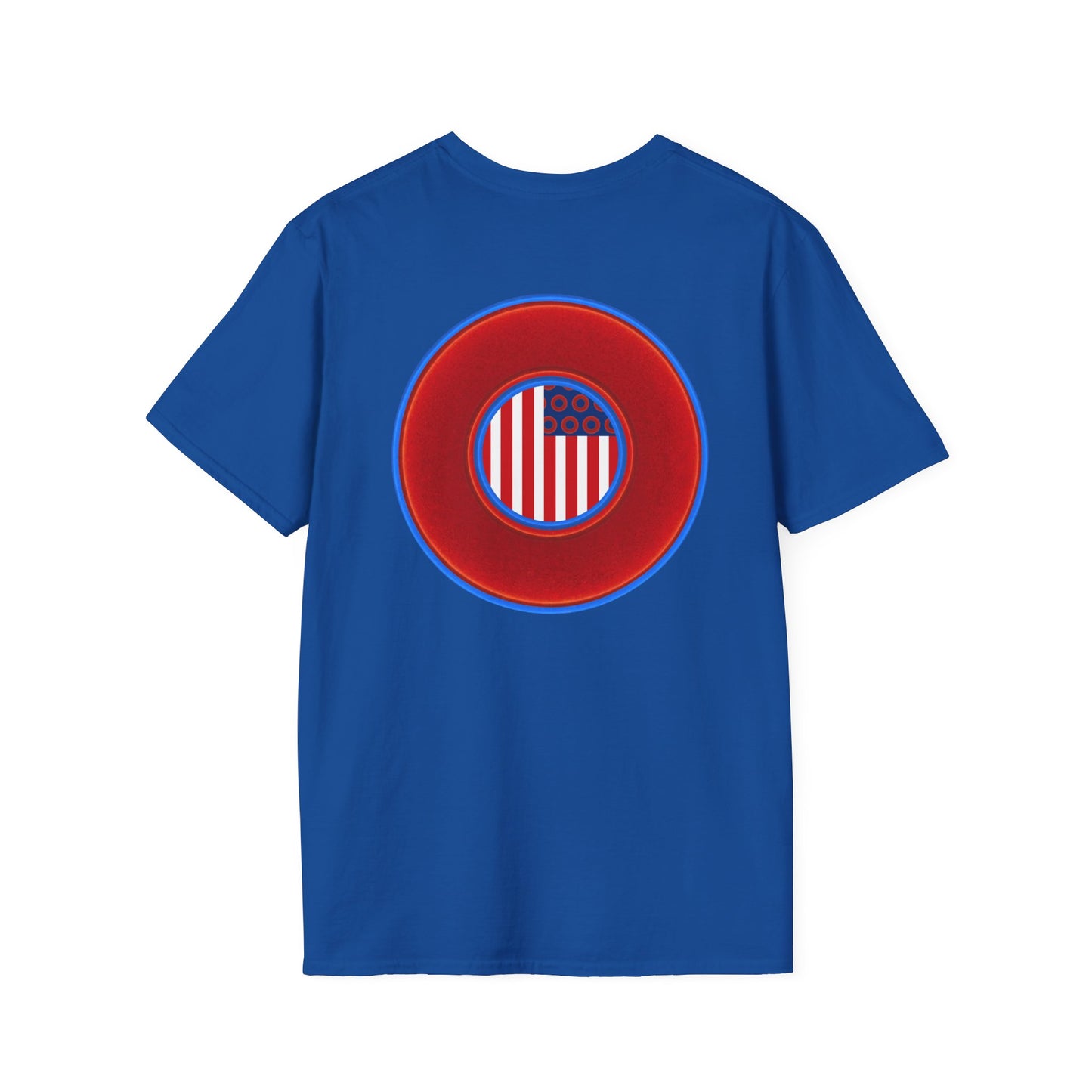 Classic Donut Tee - Unisex Soft-Style - "One Indivisible Donut" - vivid red phreedom donut - variant 1