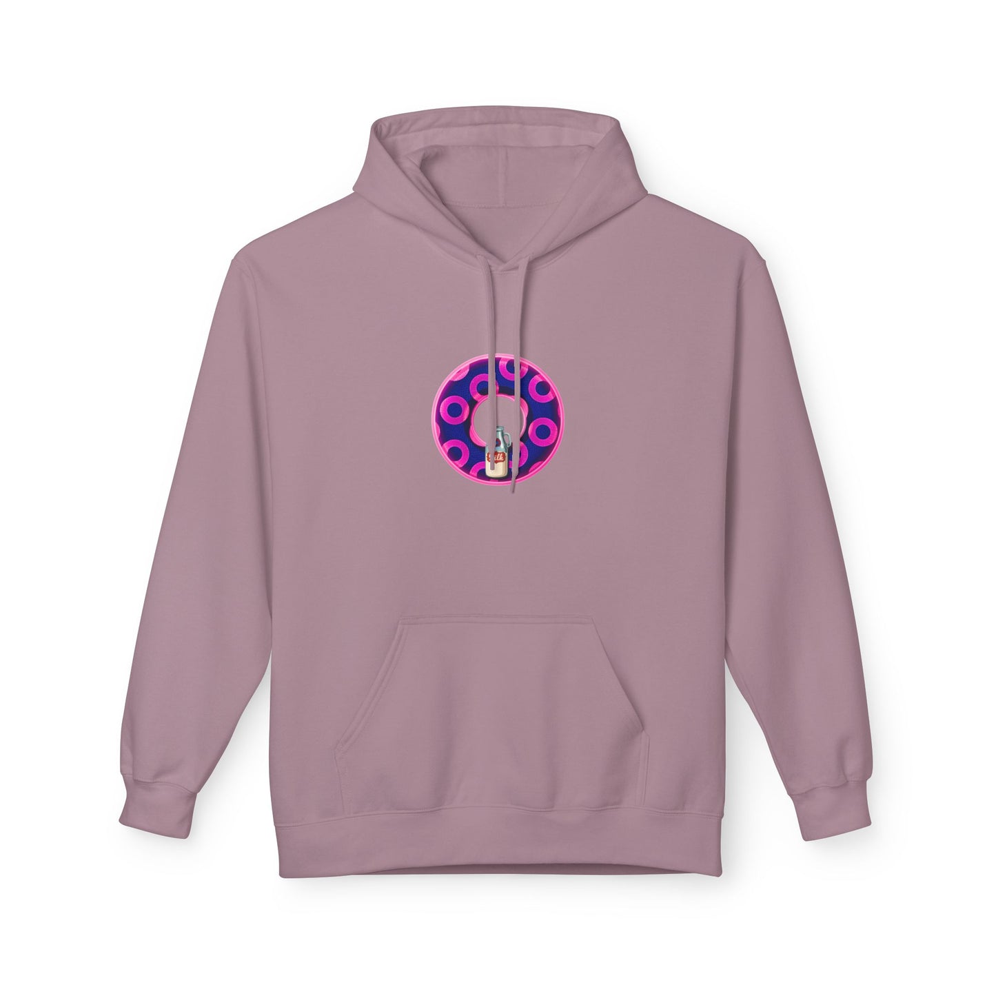 Fleece Harry Hoodies [Midweight Soft-style] - "Wooked Cream Dairy - YEMSG Donut" - blue/magenta rustic paradox donut - variant 5
