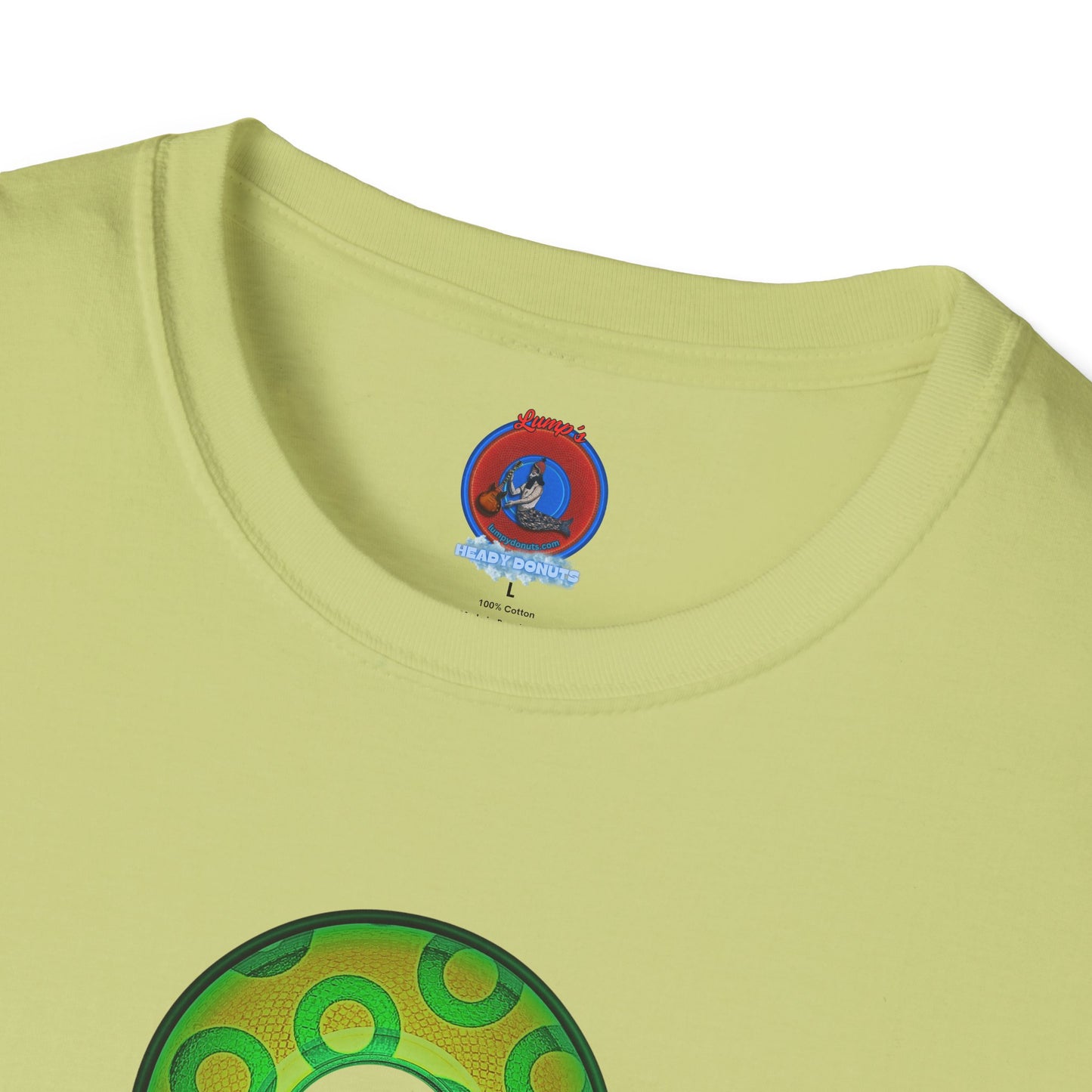 Plain Donuts/Unisex Soft-Style - "Plain Rustic Paradoxical Donuts" - gold/light green donuts