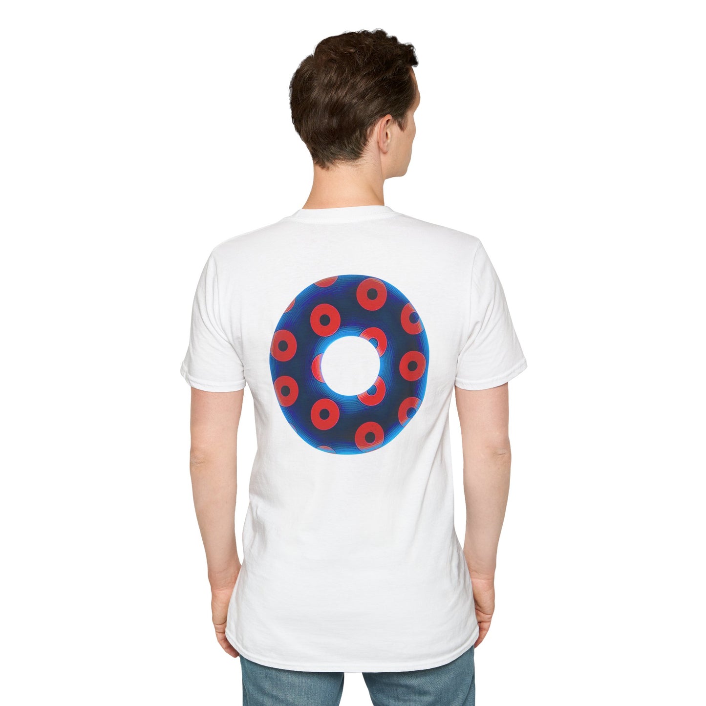Plain Donuts/Unisex Soft-Style - "Plain Blimpy Paradoxical Donuts" - royal blue/bright red donuts