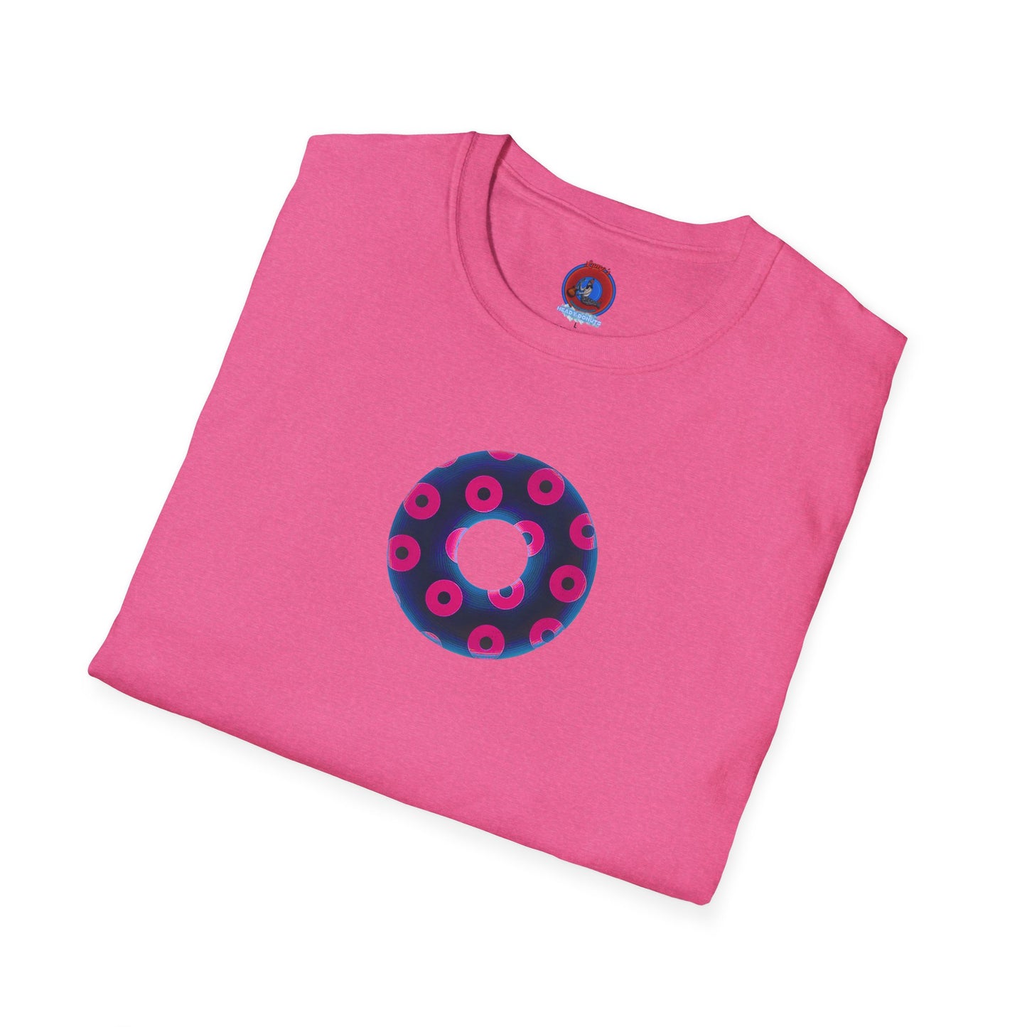 Plain Donuts/Unisex Soft-Style - "Plain Blimpy Paradoxical Donuts" - dark blue/hot pink donuts