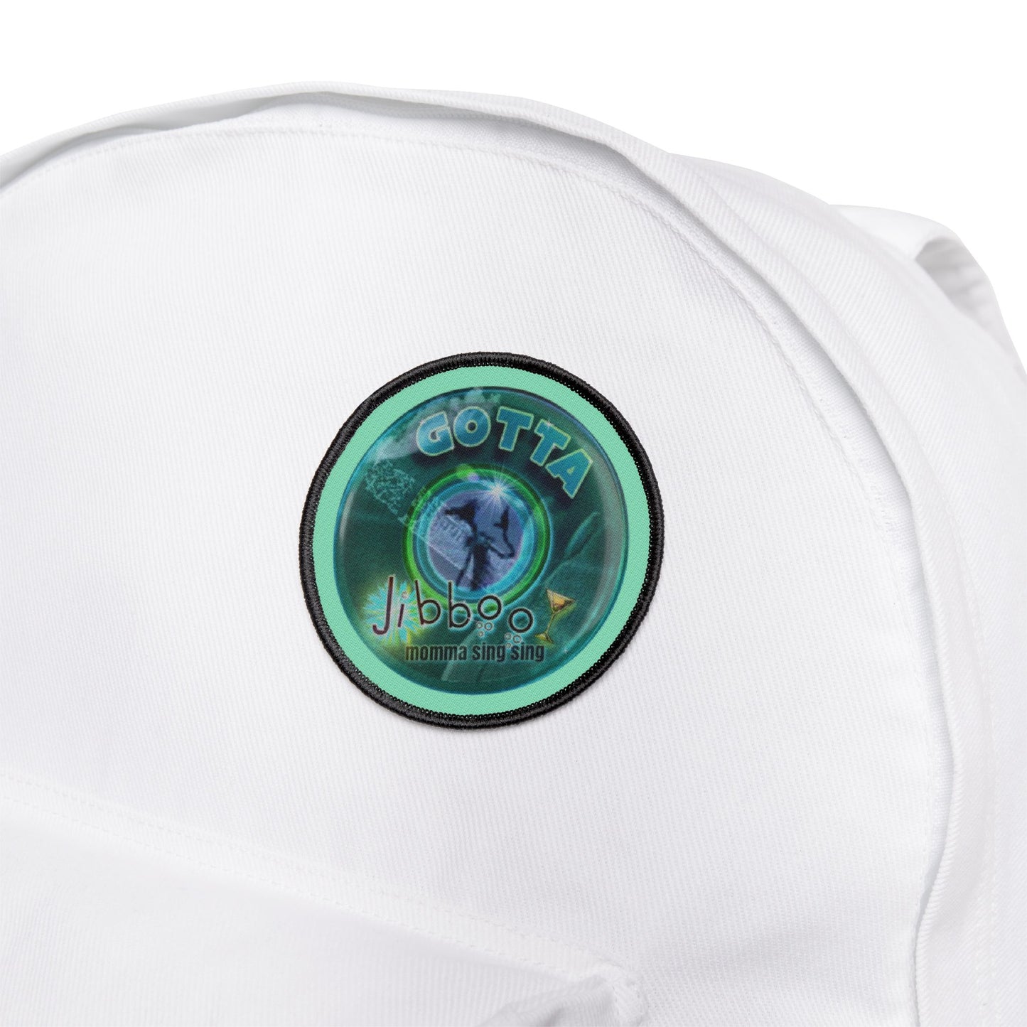 Iron-On Donut Patch - "Gotta Donut Patch" - teal donut