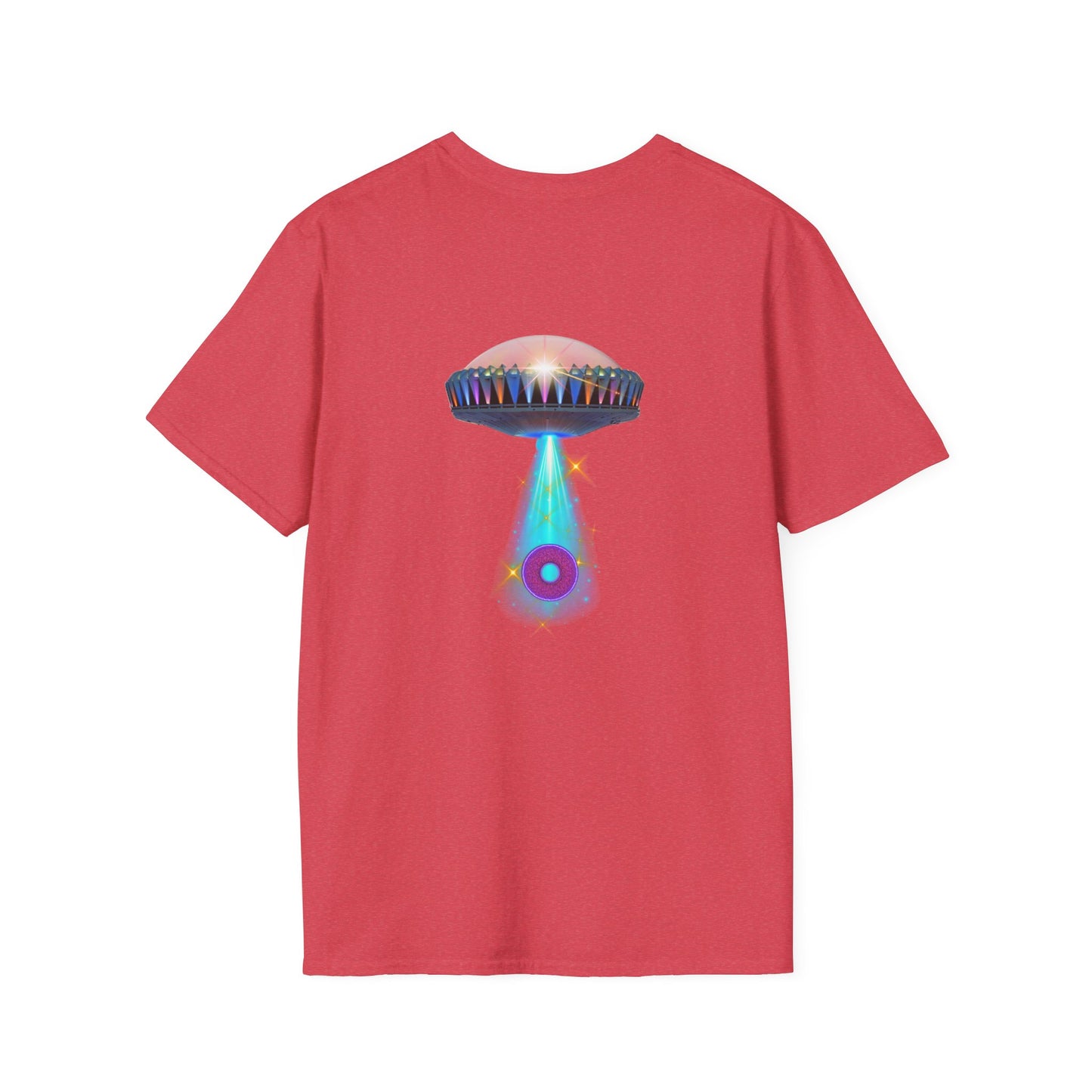 Classic Donut Tee - Unisex Soft-Style - "Donuts now Served on the Mothership" - series 1.0  - variant 6  - tractor-beamed donut