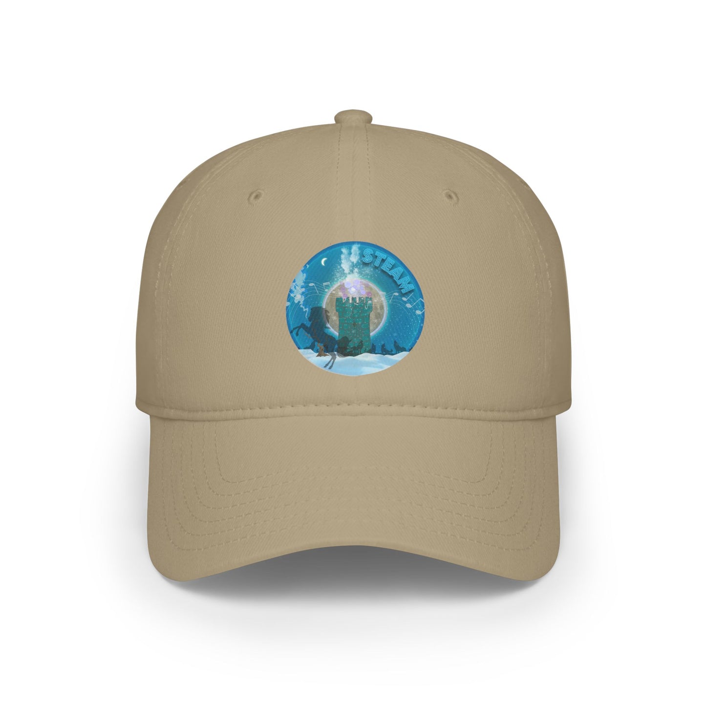 Lumpy Donut Baseball Cap - "Steamed Donut Cap" - vivid blue donut w/