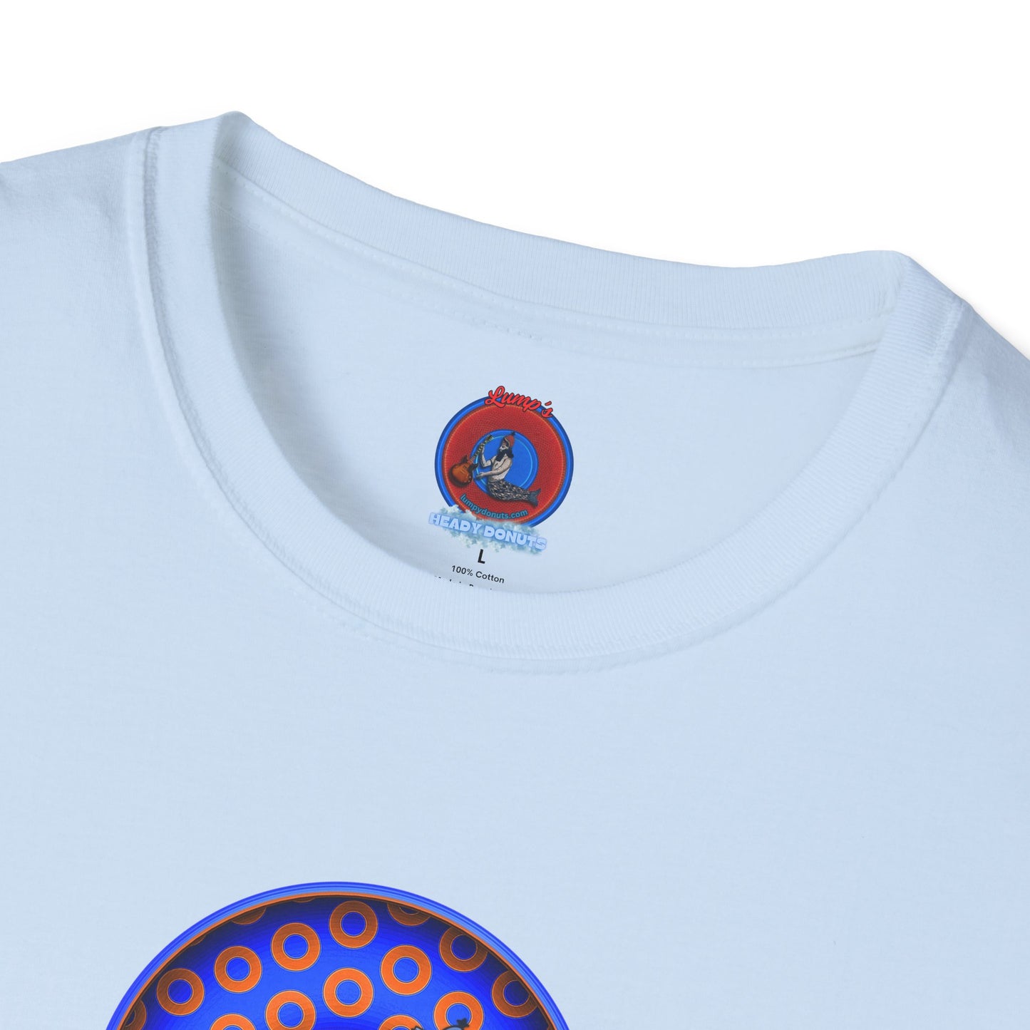 Classic Donut Tee - Unisex Soft-Style - "Diedrich Knickerbocker's Donut" - blue/orange caviar paradox donut - variant 2