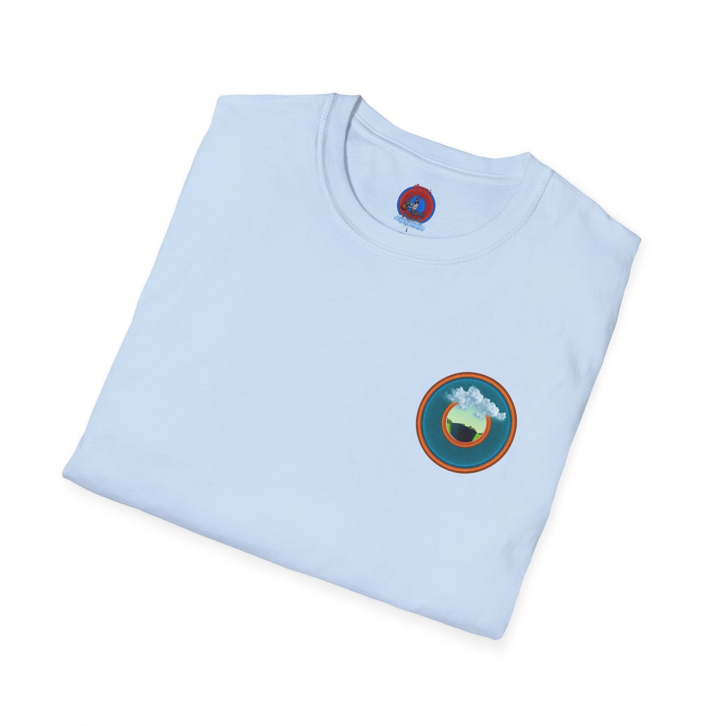 Classic Donut Tee - Unisex Soft-Style - "Got Rhombus?" - series 1.0  - variant 3 - aquamarine/orange donut