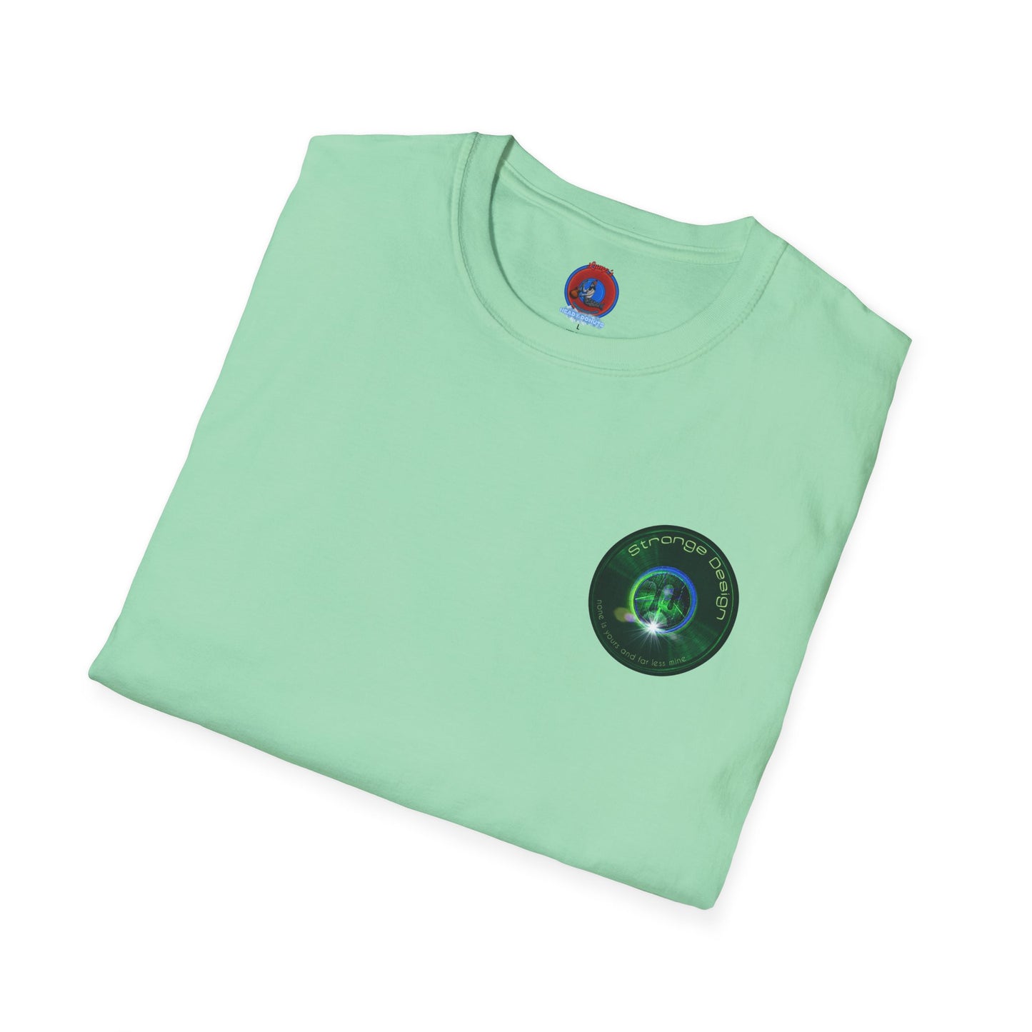 Classic Donut Tee - Unisex Soft-Style - "The Strangely Designed Donut Tee" - series 1.0 - green donut